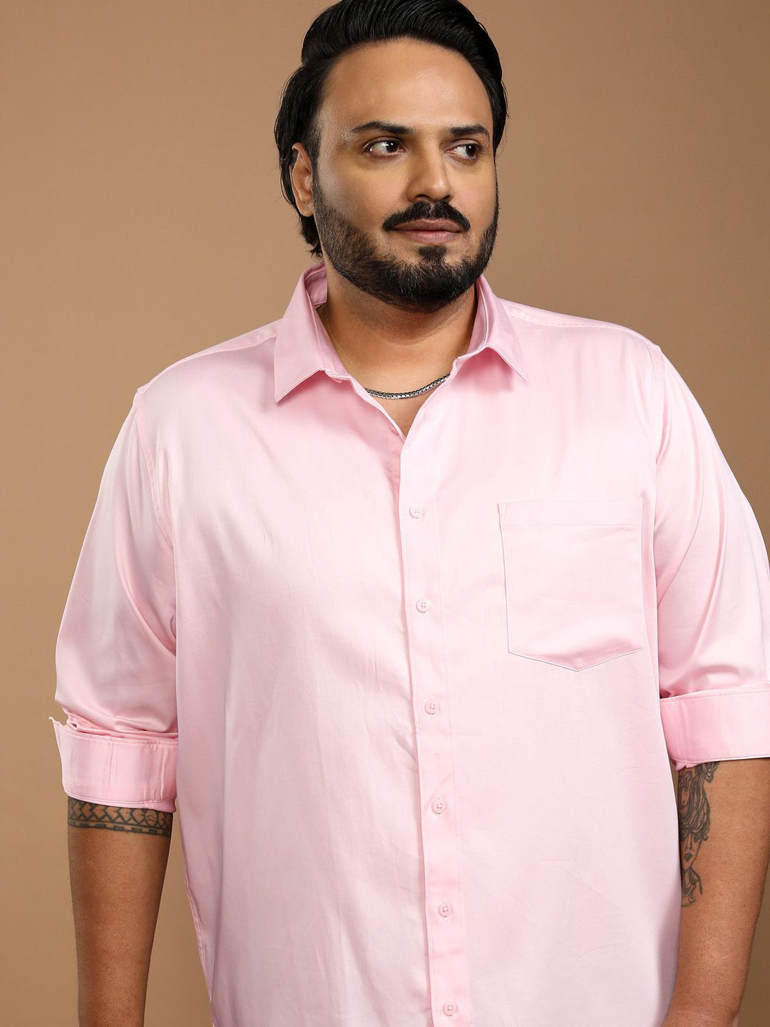 HIGHLANDER Men Solid Relaxed Fit Plus Size Casual Shirt