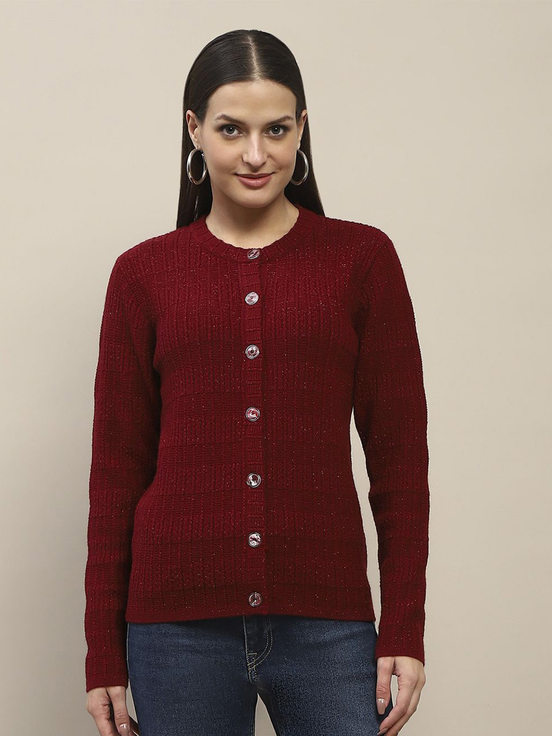 Madame Women Ribbed Cardigan
