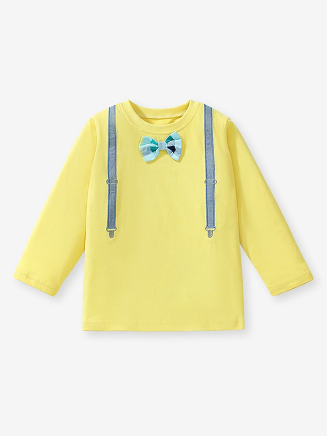 JC SPARKLE Girls Solid Applique Long Sleeves Round Neck Cotton T-shirt