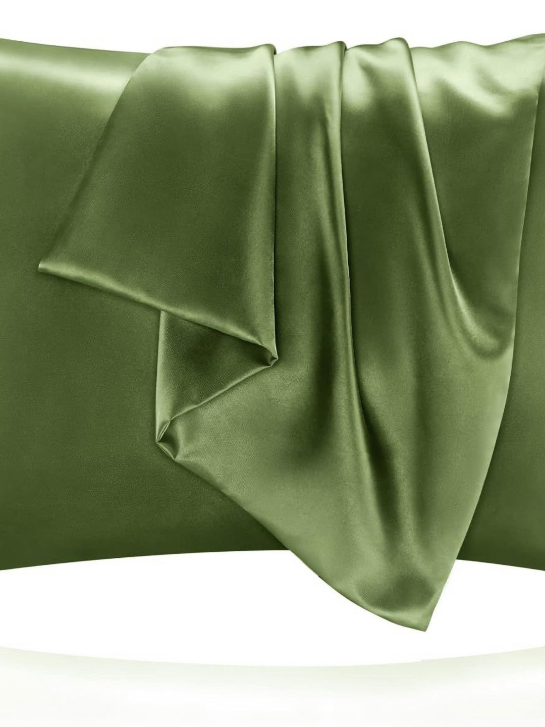 DEHMAN Green 2 Pieces Pure Silk Square Pillow Covers