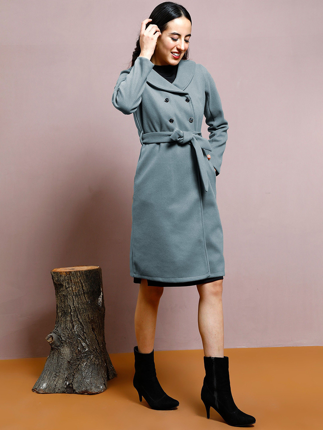 Athena Wool Single-Breasted Longline Overcoat