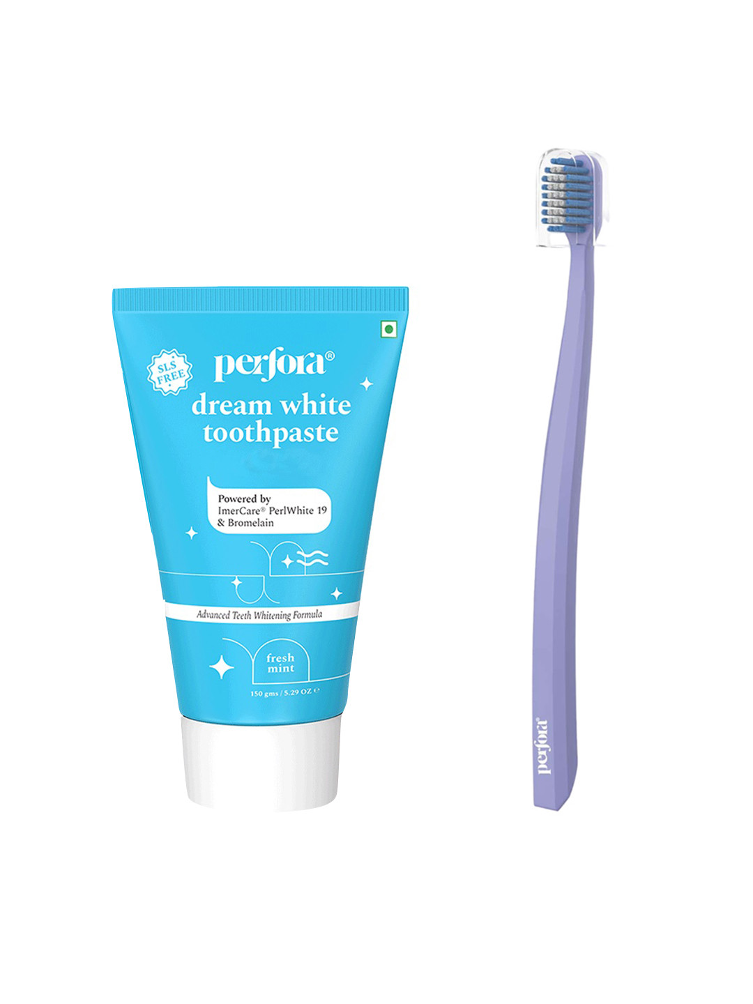 Perfora Set of Ultra Soft Bristles Toothbrush & Dream White Toothpaste 150g
