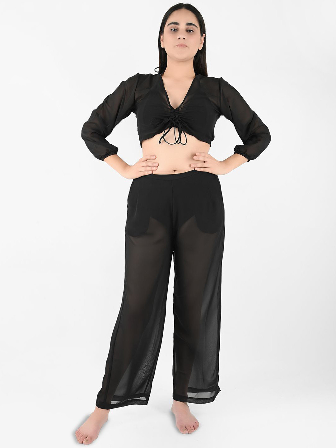 Blissence V Neck Swimwear Cover up Set