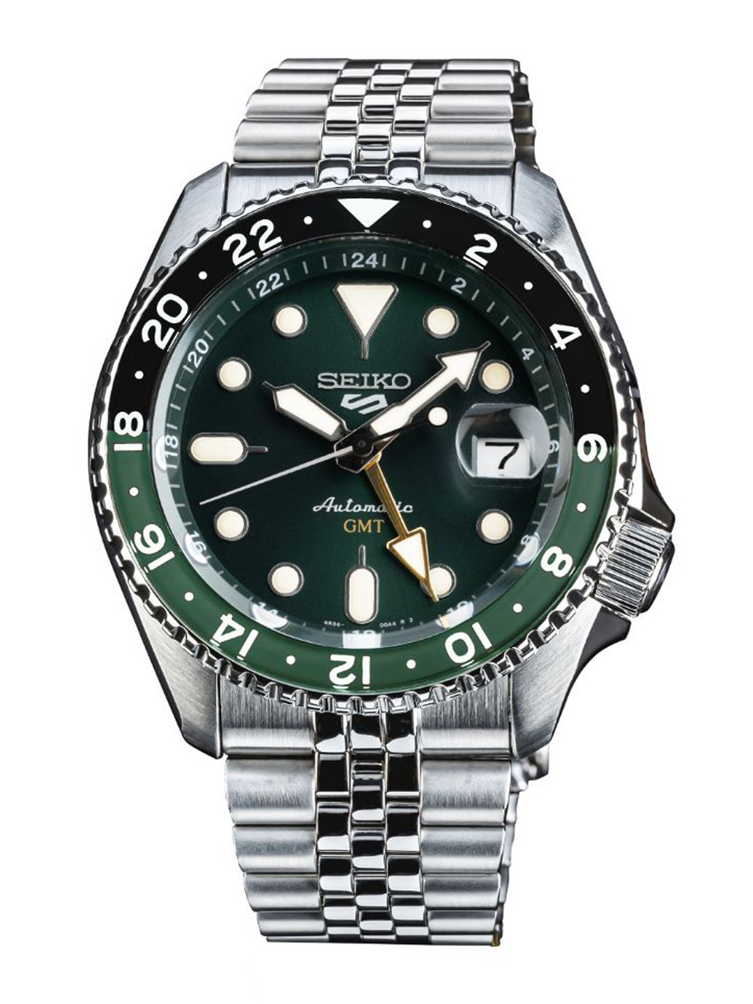 SEIKO Men Embellished Dial & Stainless Steel Bracelet Style Straps Analogue Chronograph Automatic Motion Watch