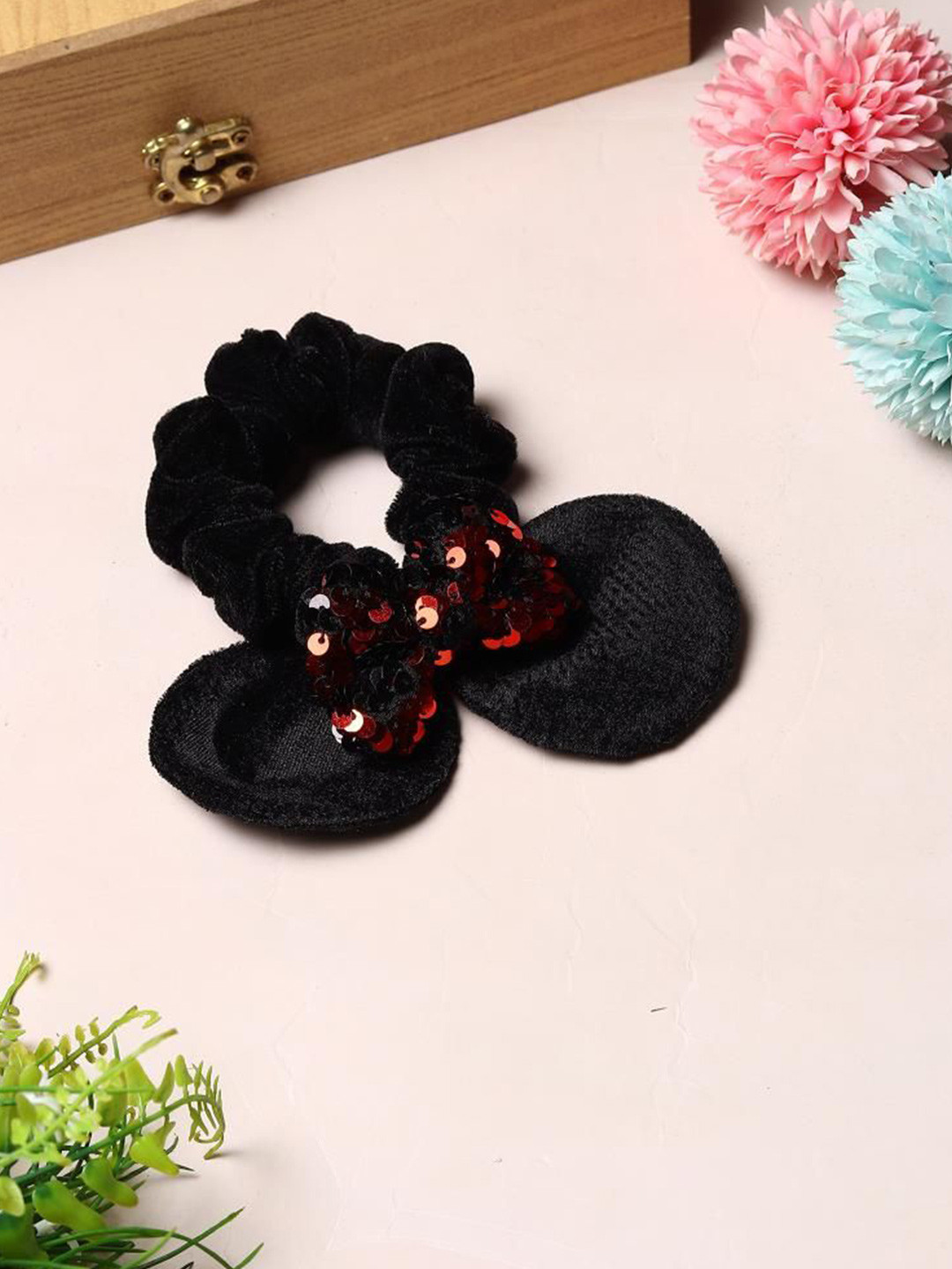 TIPY TIPY TAP Kids Cartoon Scrunchie - Black