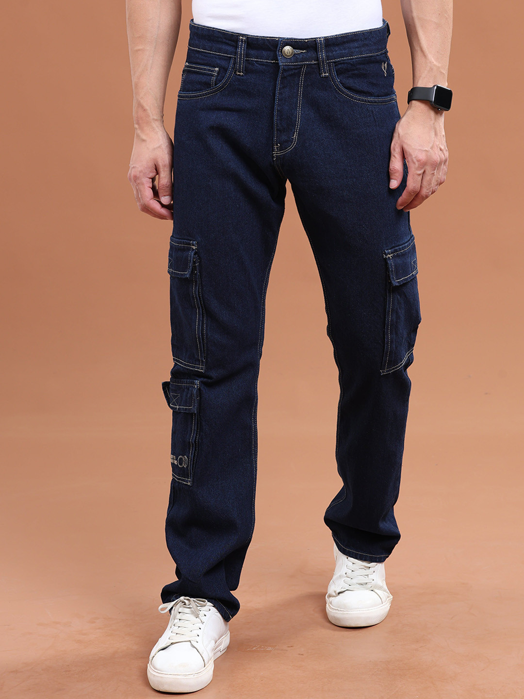 VUDU Men Comfort Stretchable Denim Cargo Styles Jeans
