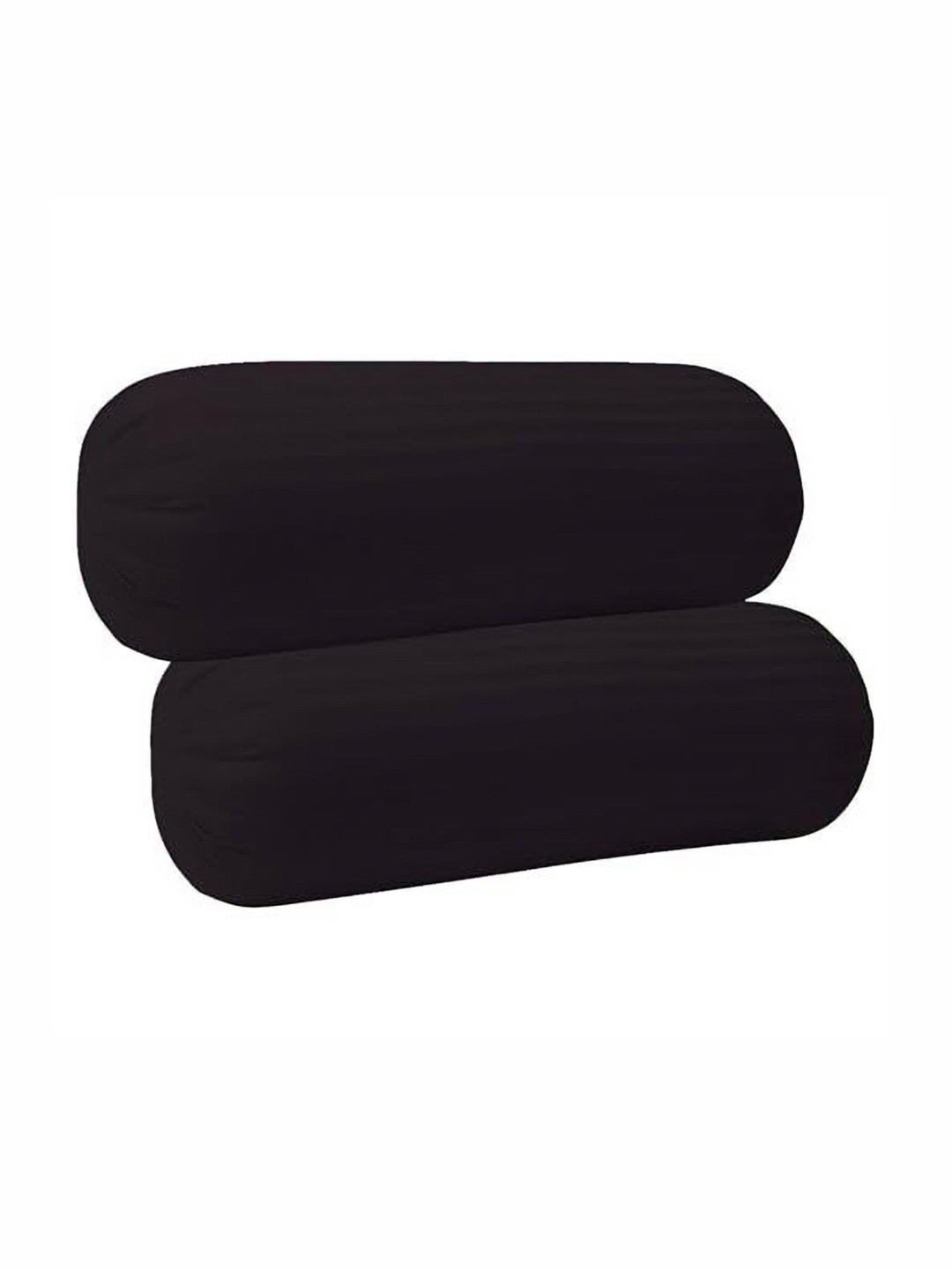 Trance Home Linen Black 2 Pieces Striped Pure Cotton 200 TC Bolster Covers