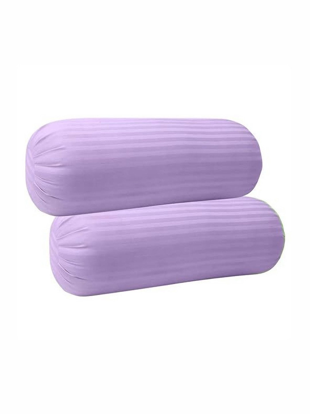 Trance Home Linen Lavender Colored 2 Pieces Striped Pure Cotton 200TC Bolster Covers