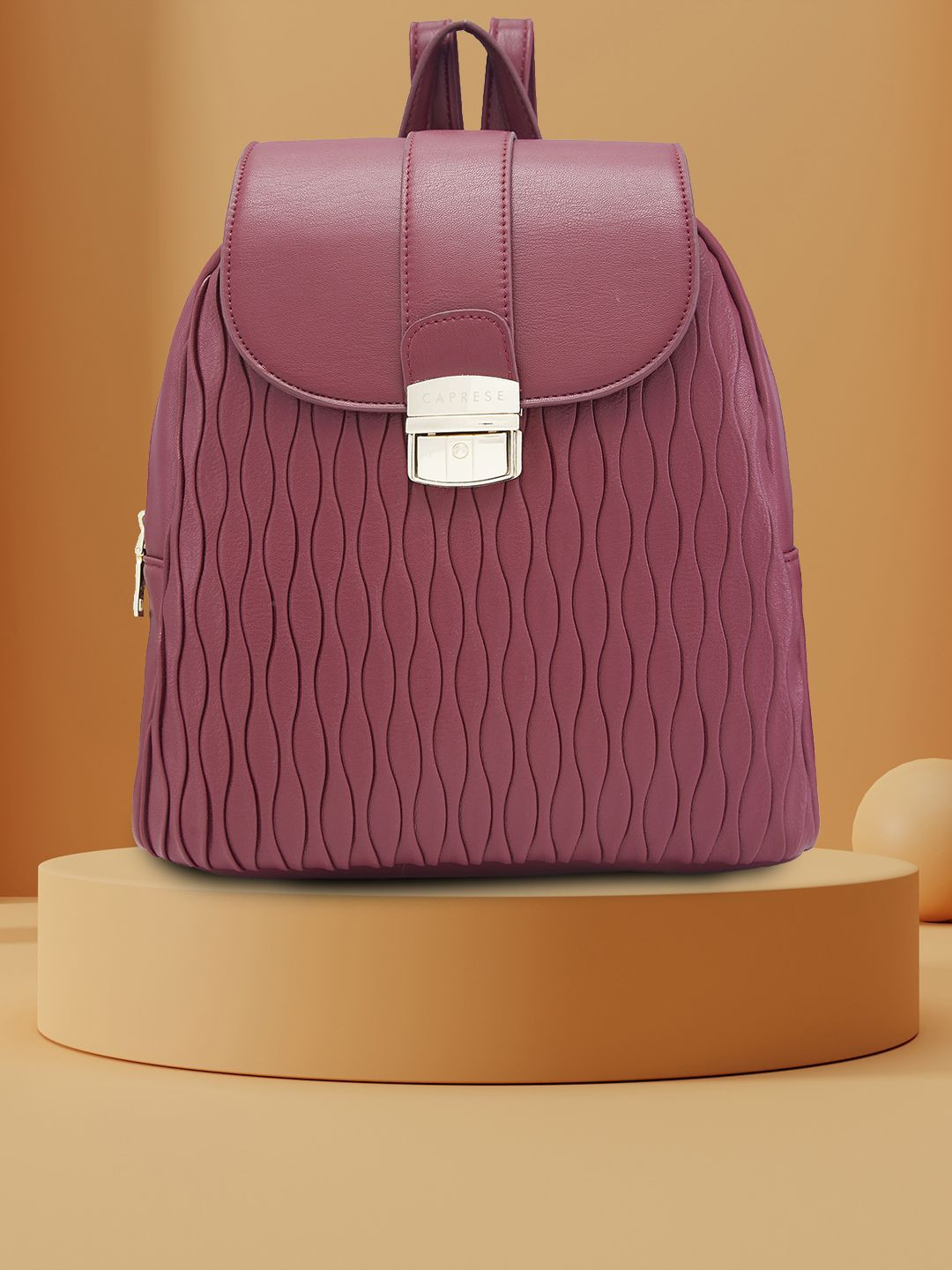 Caprese Shelbee Women Burgundy Medium Backpack