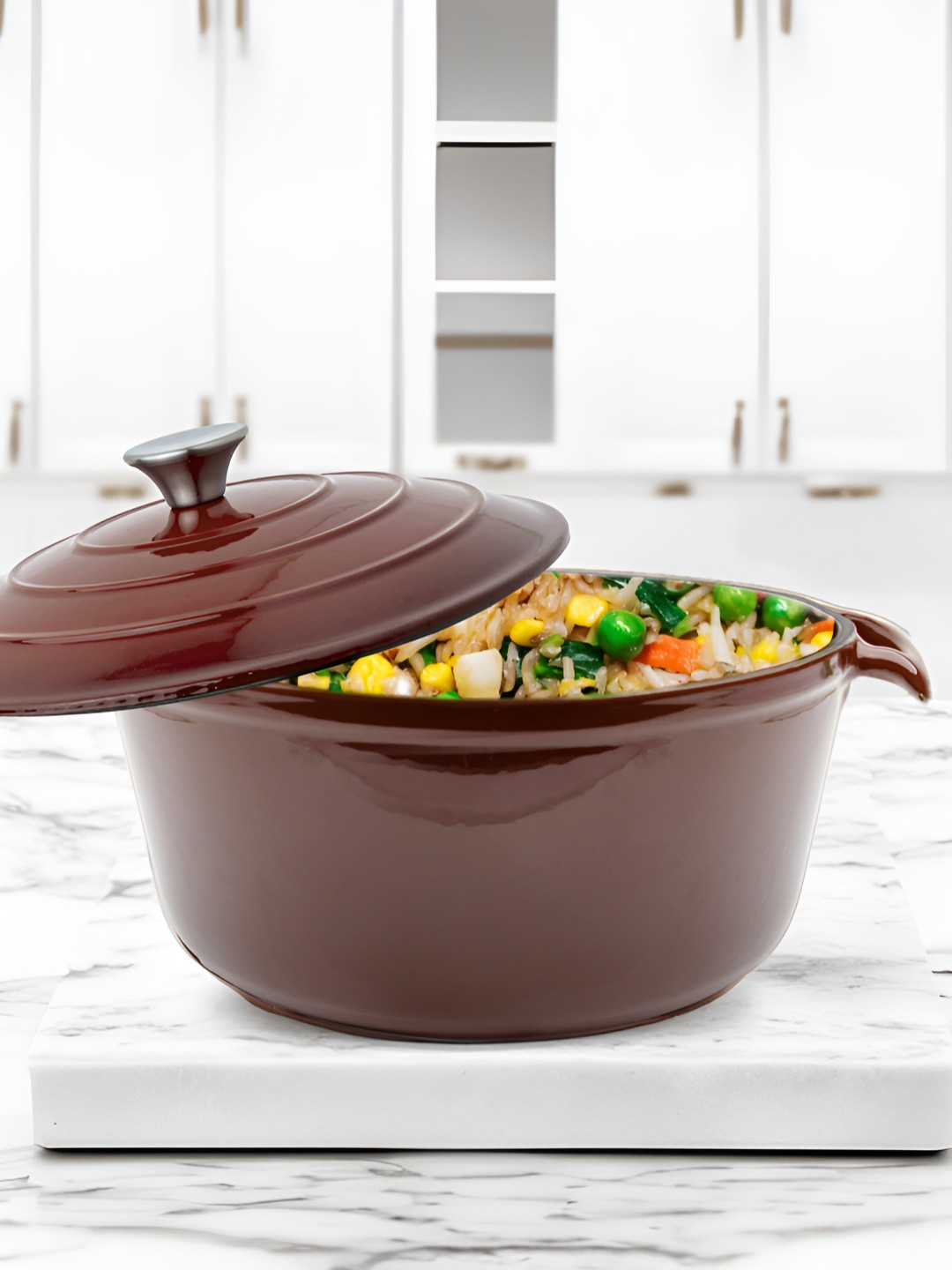 The Better Home Brown Cast Iron Cook and Serve Casserole