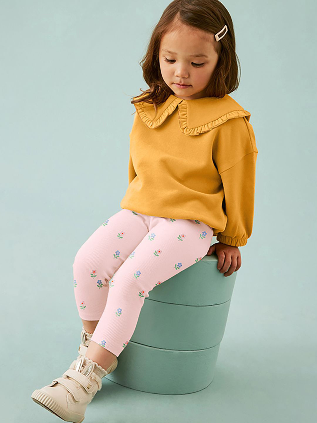 JC SPARKLE Girls Peter Pan Collar Sweatshirt With Leggings