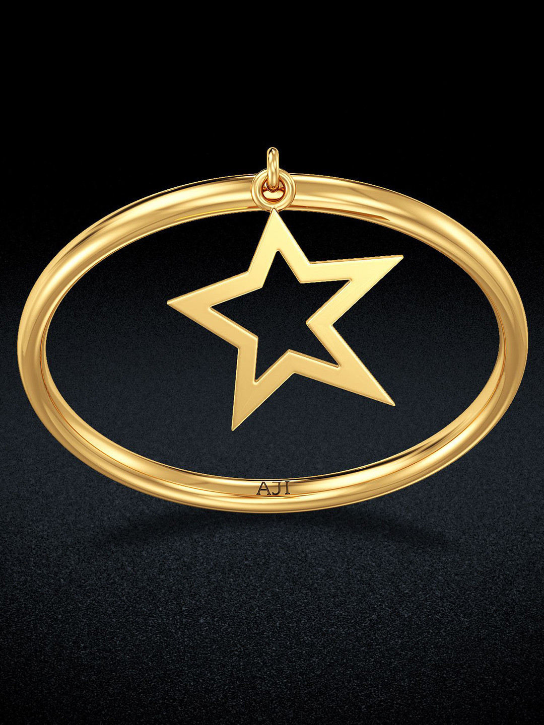 Joyalukkas Women 18KT Drooping Shining Star Gold Ring