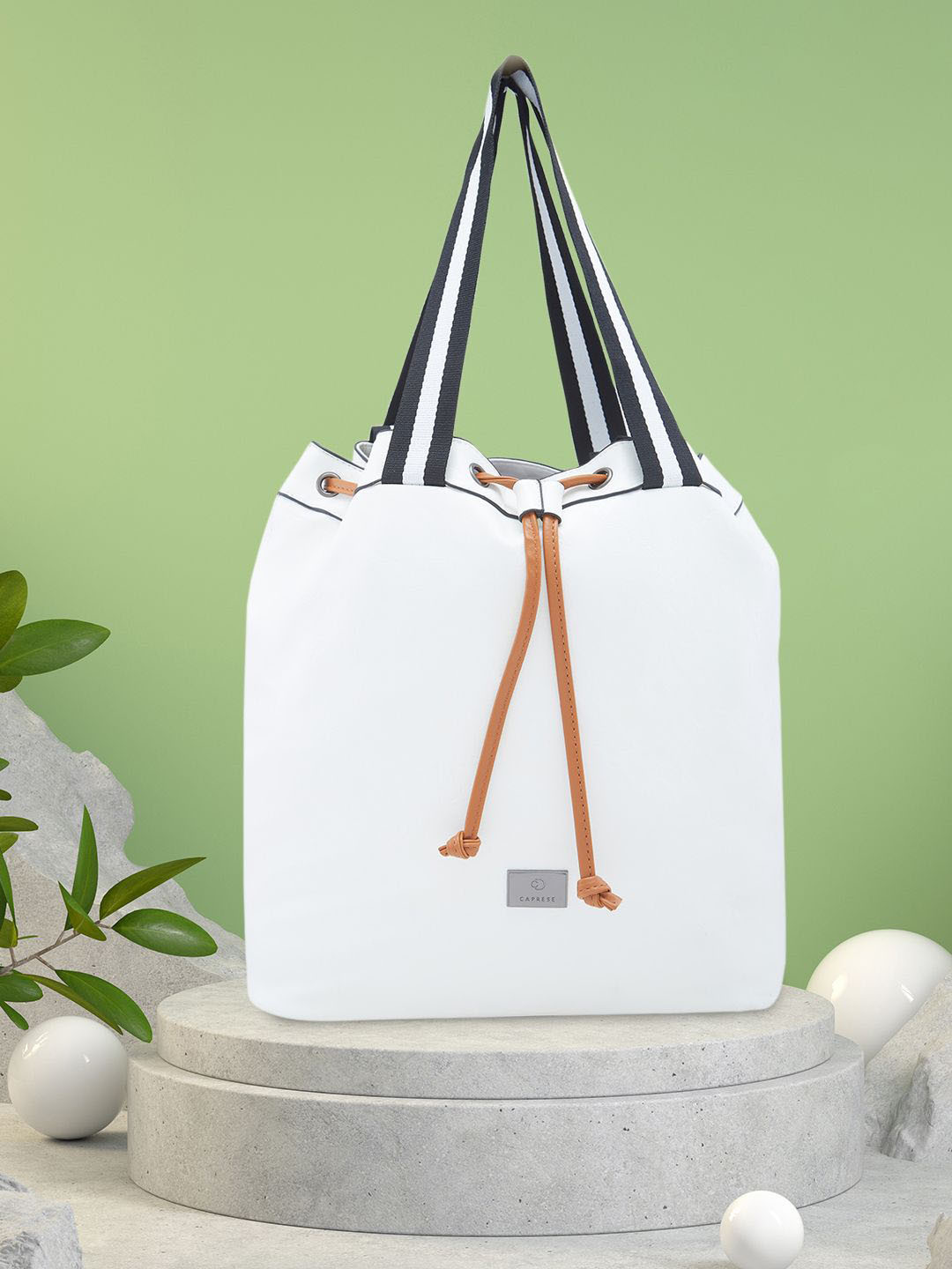 Caprese Sandie Women White Large Satchel Bag