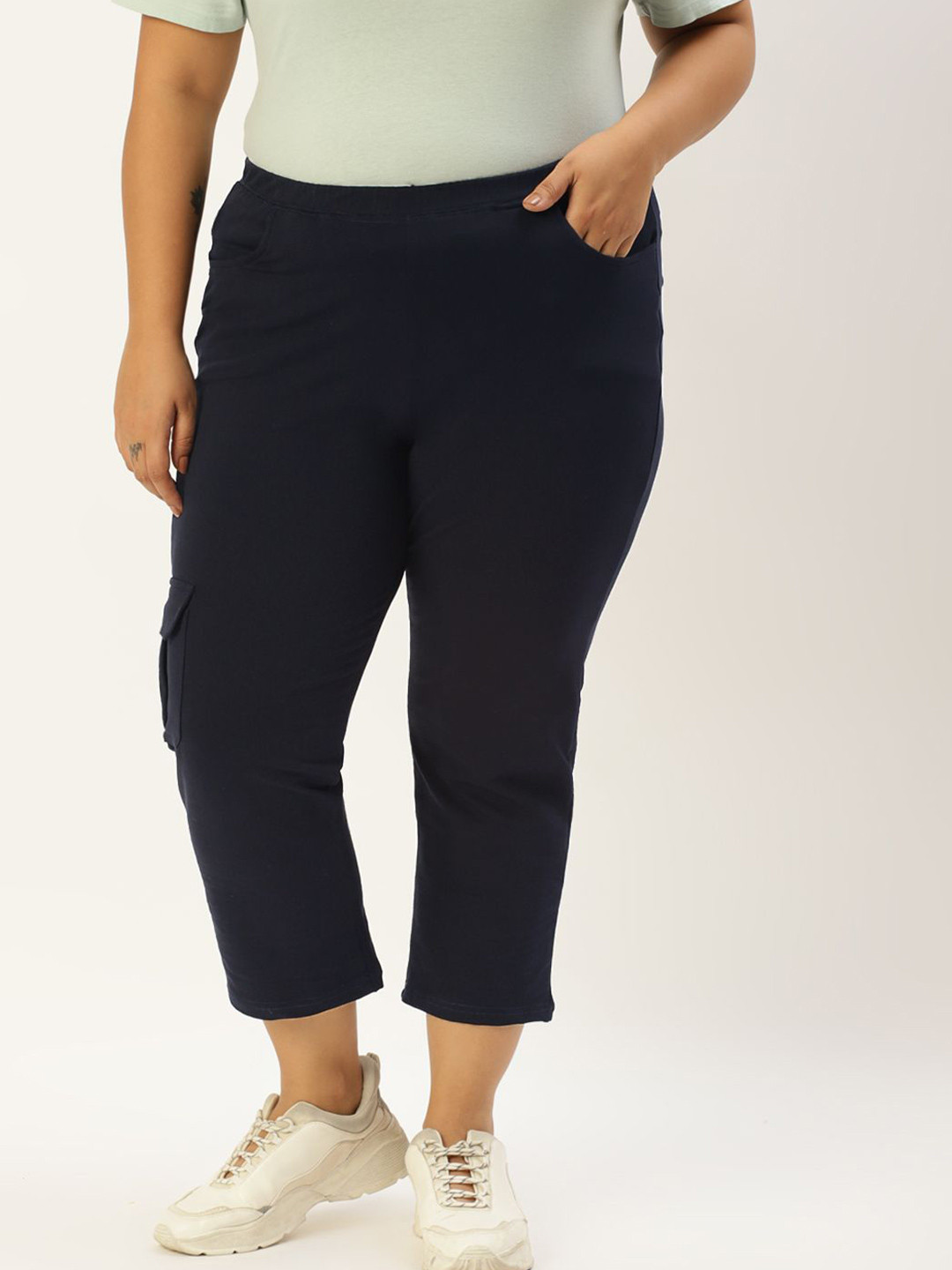 theRebelinme Women Plus Size High-Rise Capris