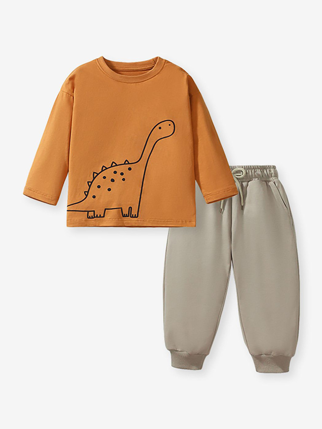 JC SPARKLE Boys Animal Printed Drop Shoulders Pure Cotton Sweatshirt With Joggers