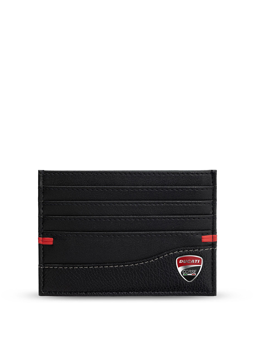 DUCATI CORSE Men Applique Leather Card Holder