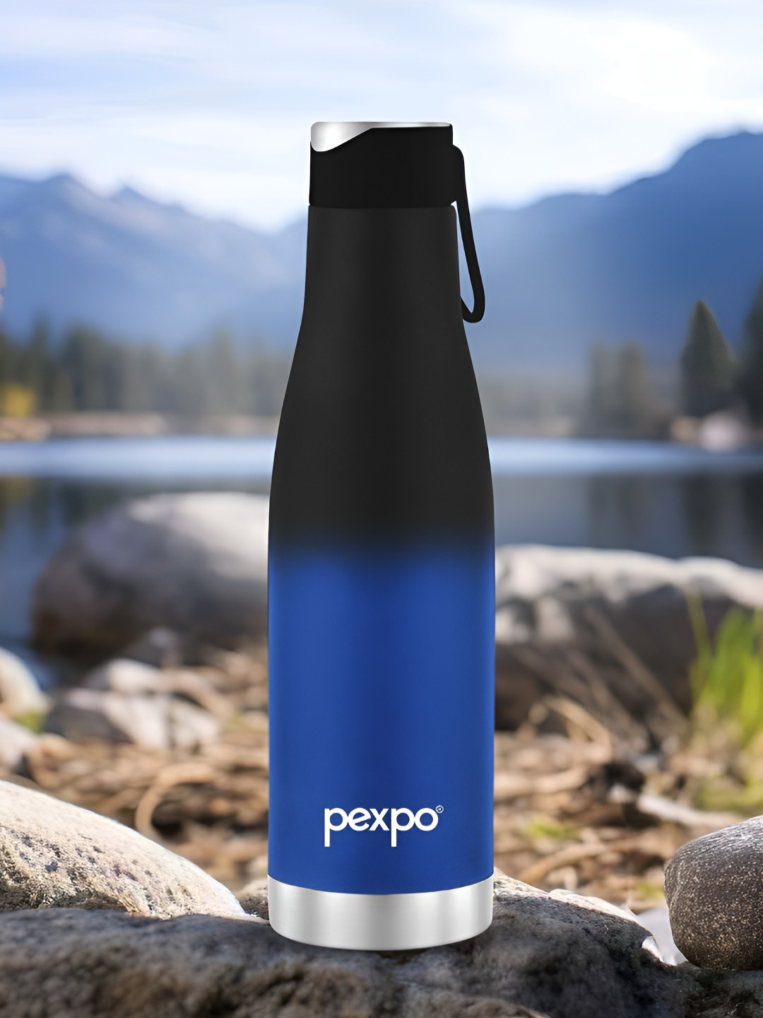 Pexpo Ignite Black & Blue Printed ISI Certified Thermosteel Hot Flask Water Bottle 900ml