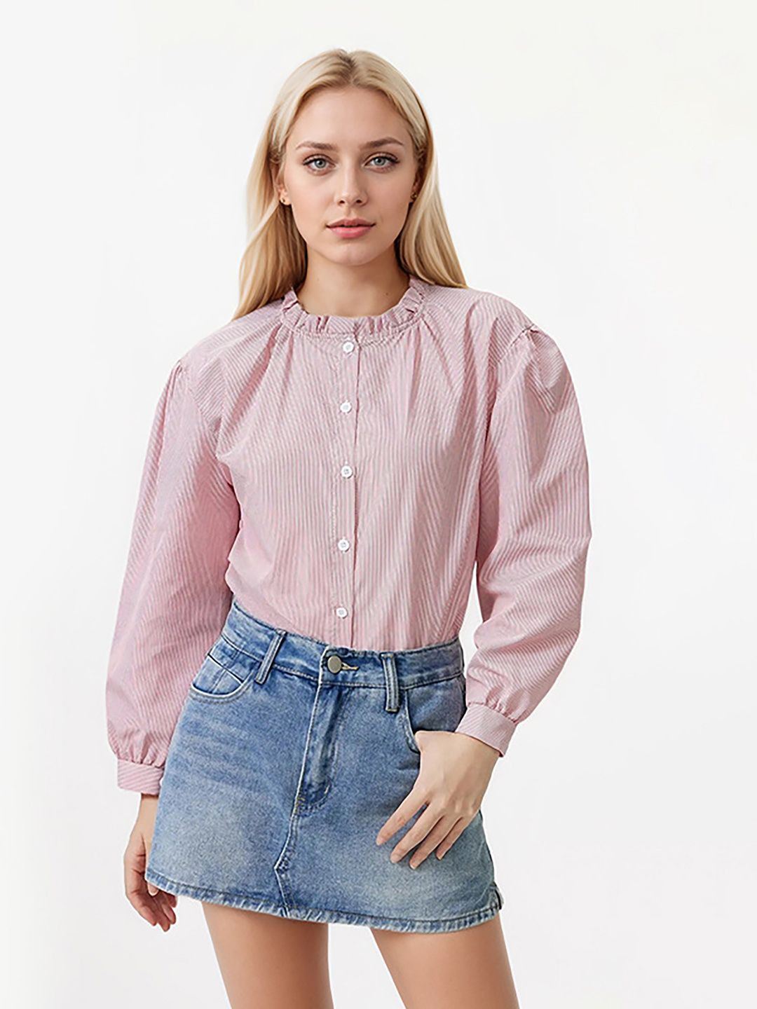 JC Mode Mandarin Collar Top