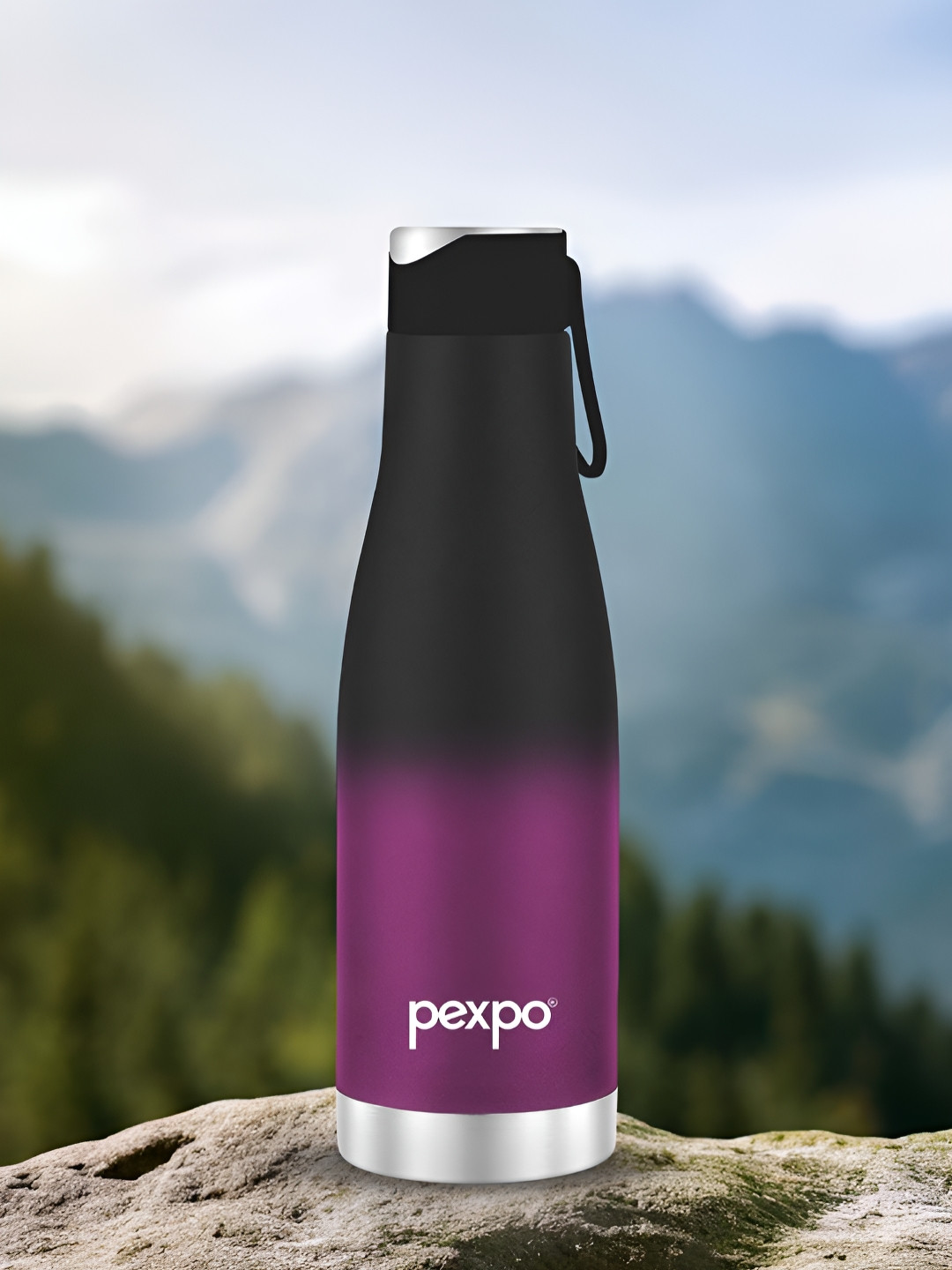 Pexpo Black & Purple IGNITE-ISI Certified Thermosteel Hot & Cold Flask Water Bottle 500ml