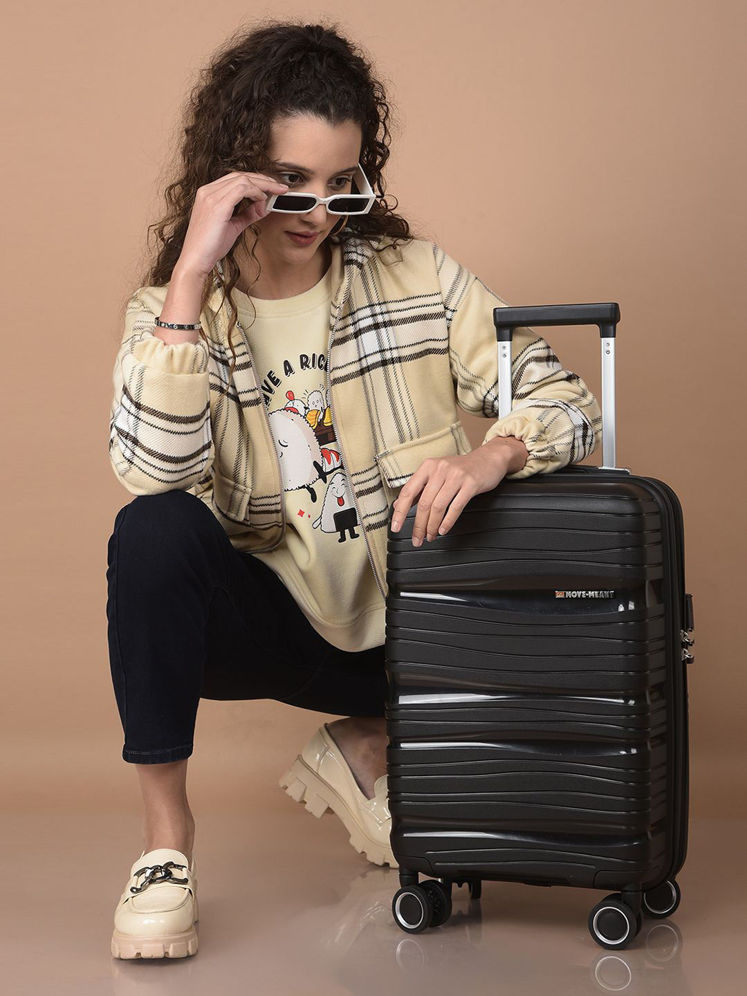 MOVE-MEANT Unisex Hard-Sided Cabin Trolley Bag