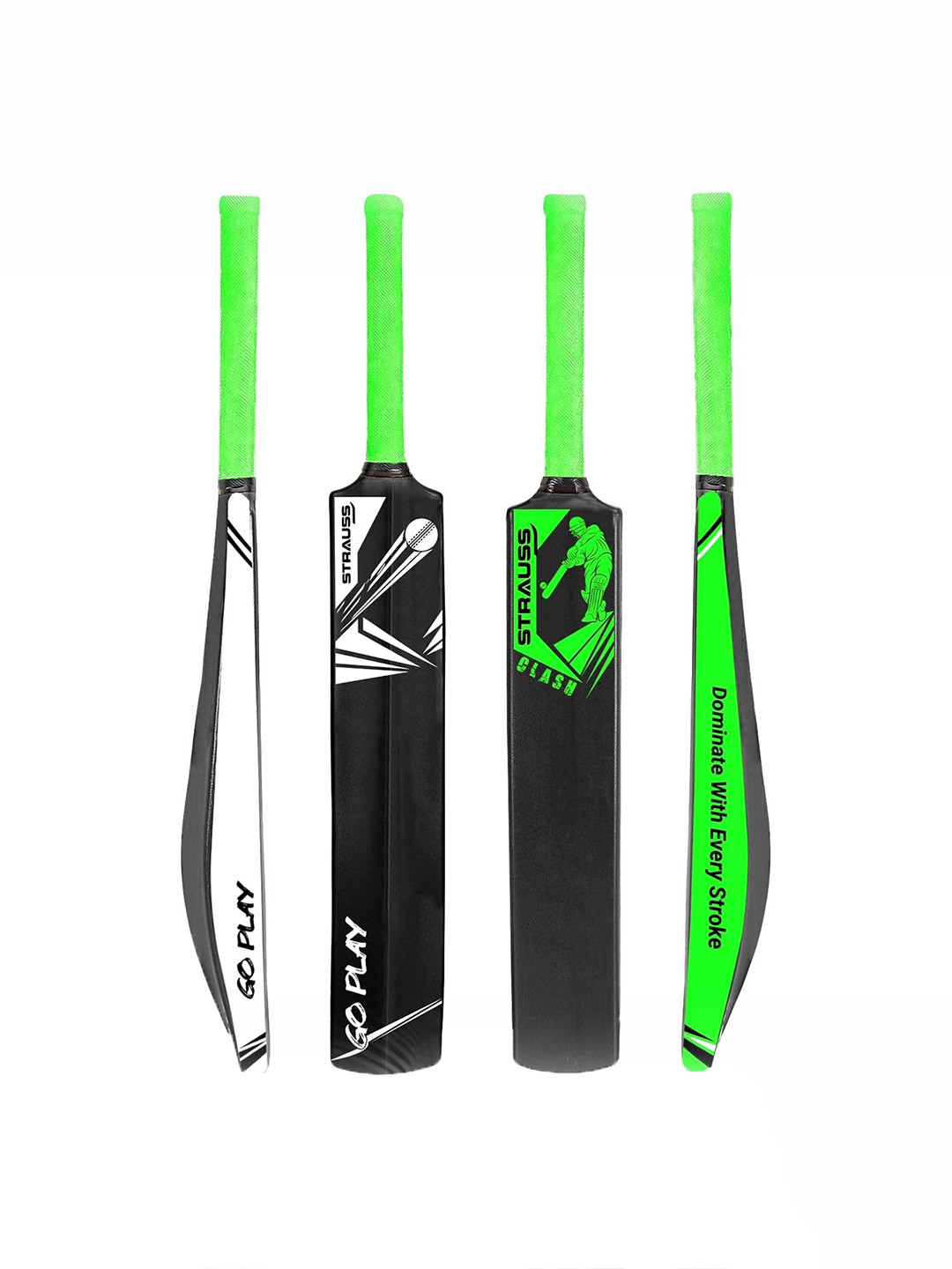 STRAUSS Full Size Hard Plastic Cricket Bat For All Age Groups