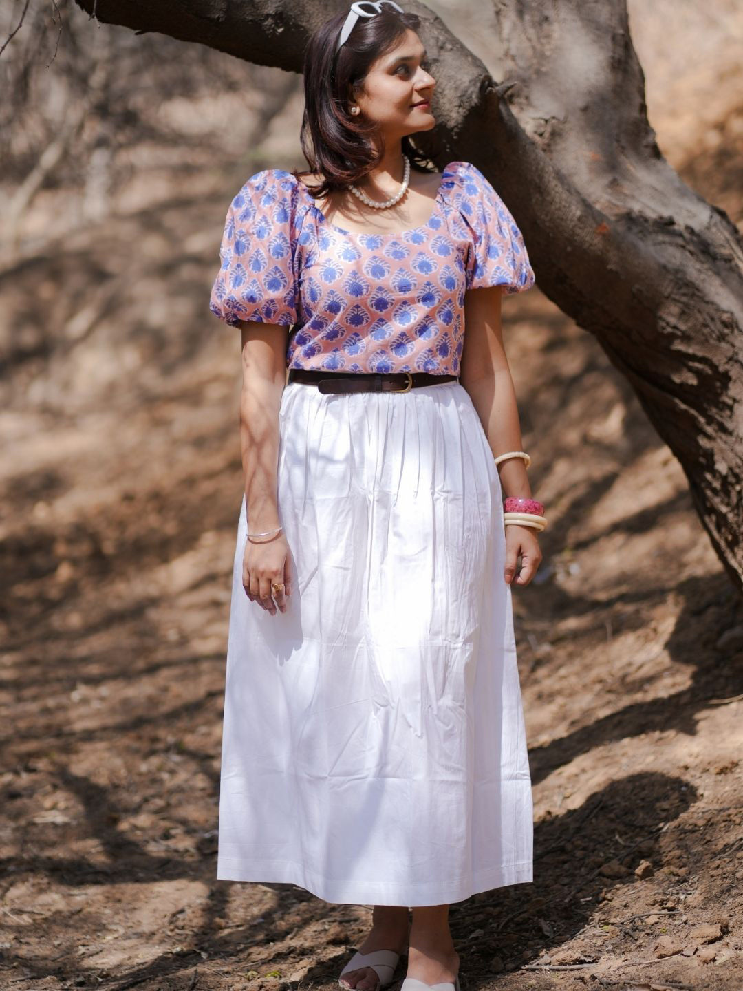 SASSY SAJJA Women Pure Cotton A-Line Maxi Skirts