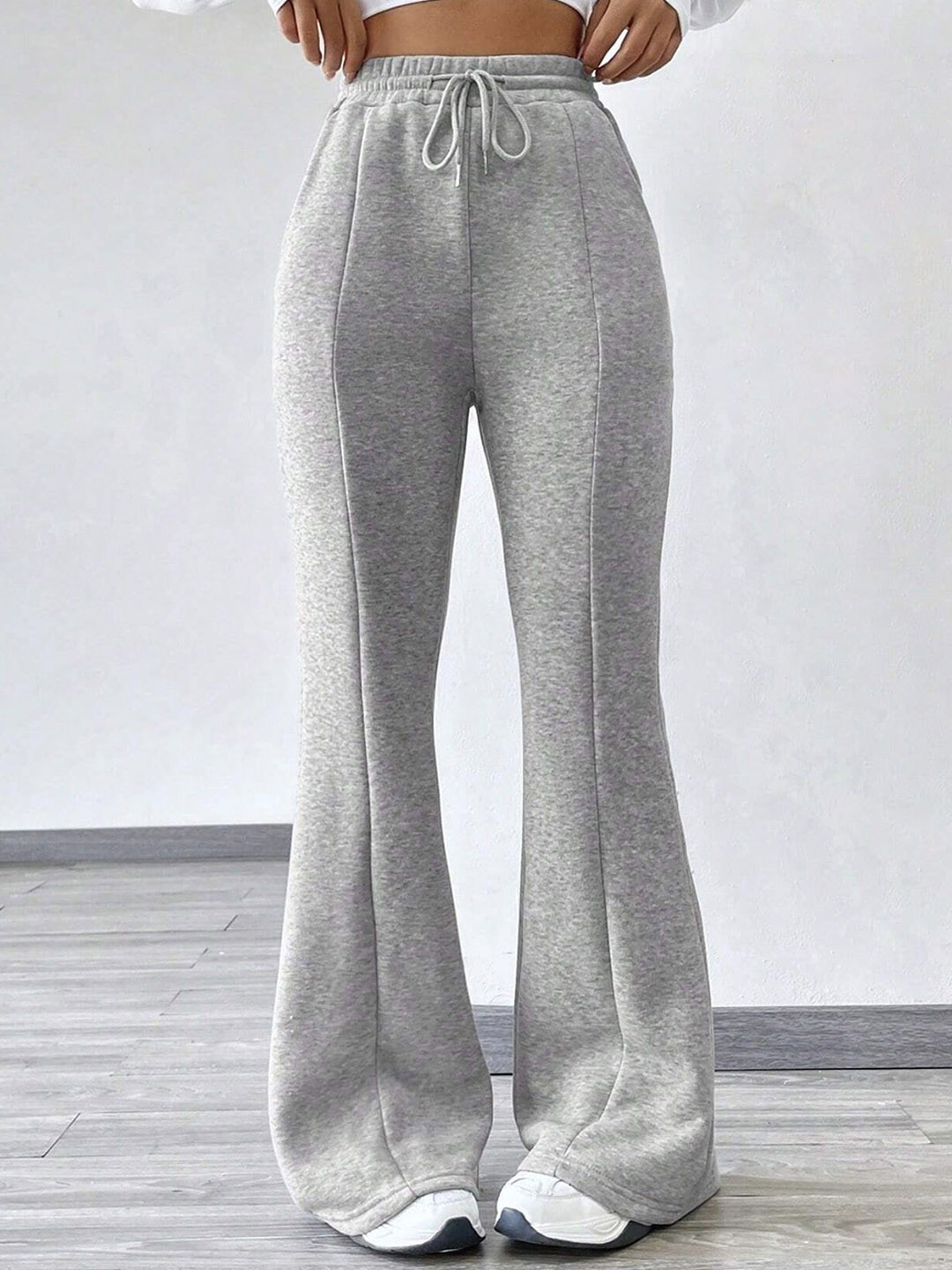 LA CHIC PICK Women Wide Leg Mid Rise Track Pant