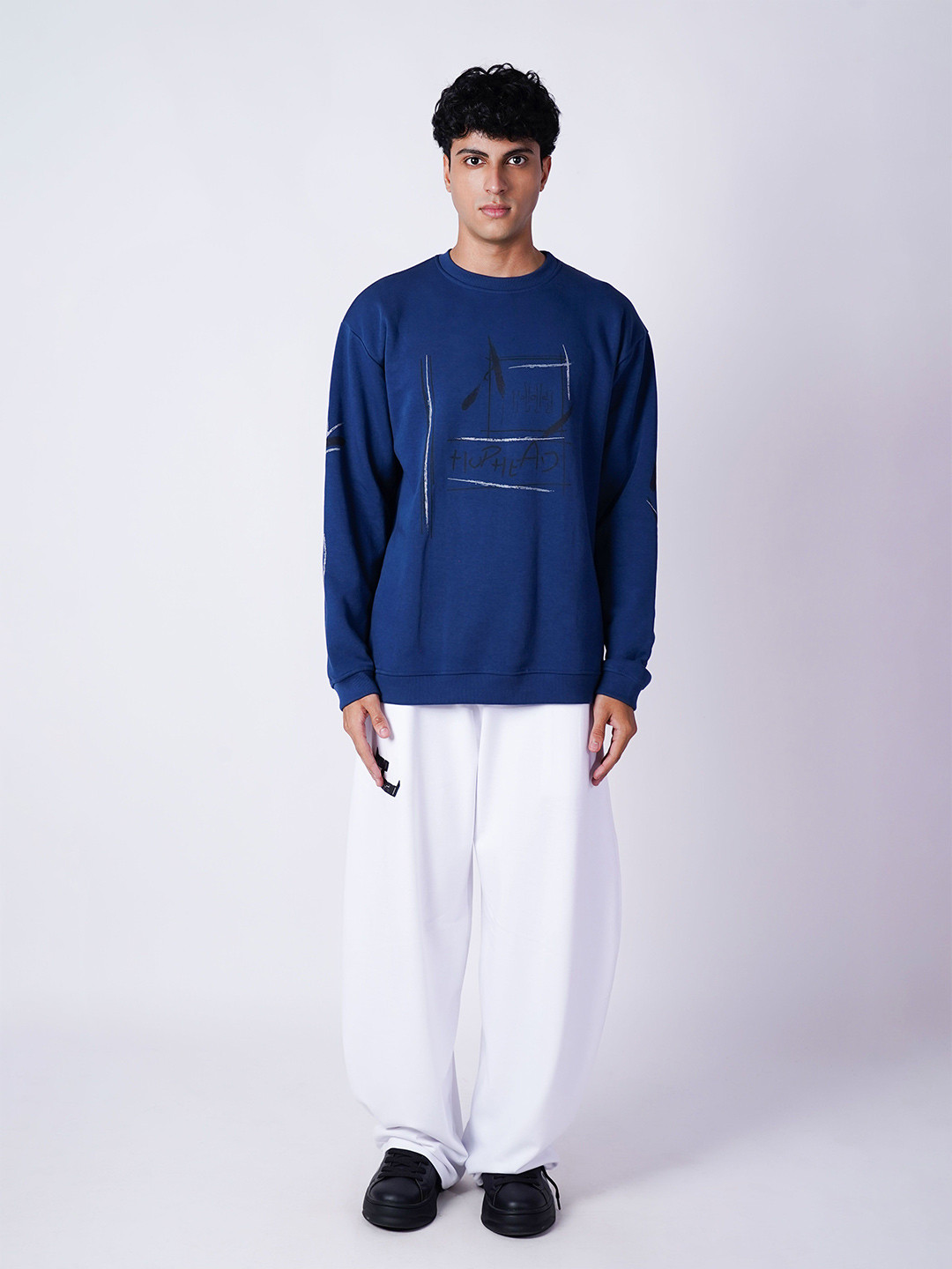 HOP HEAD Greek Patch Men Cotton Pullover Sweatshirt