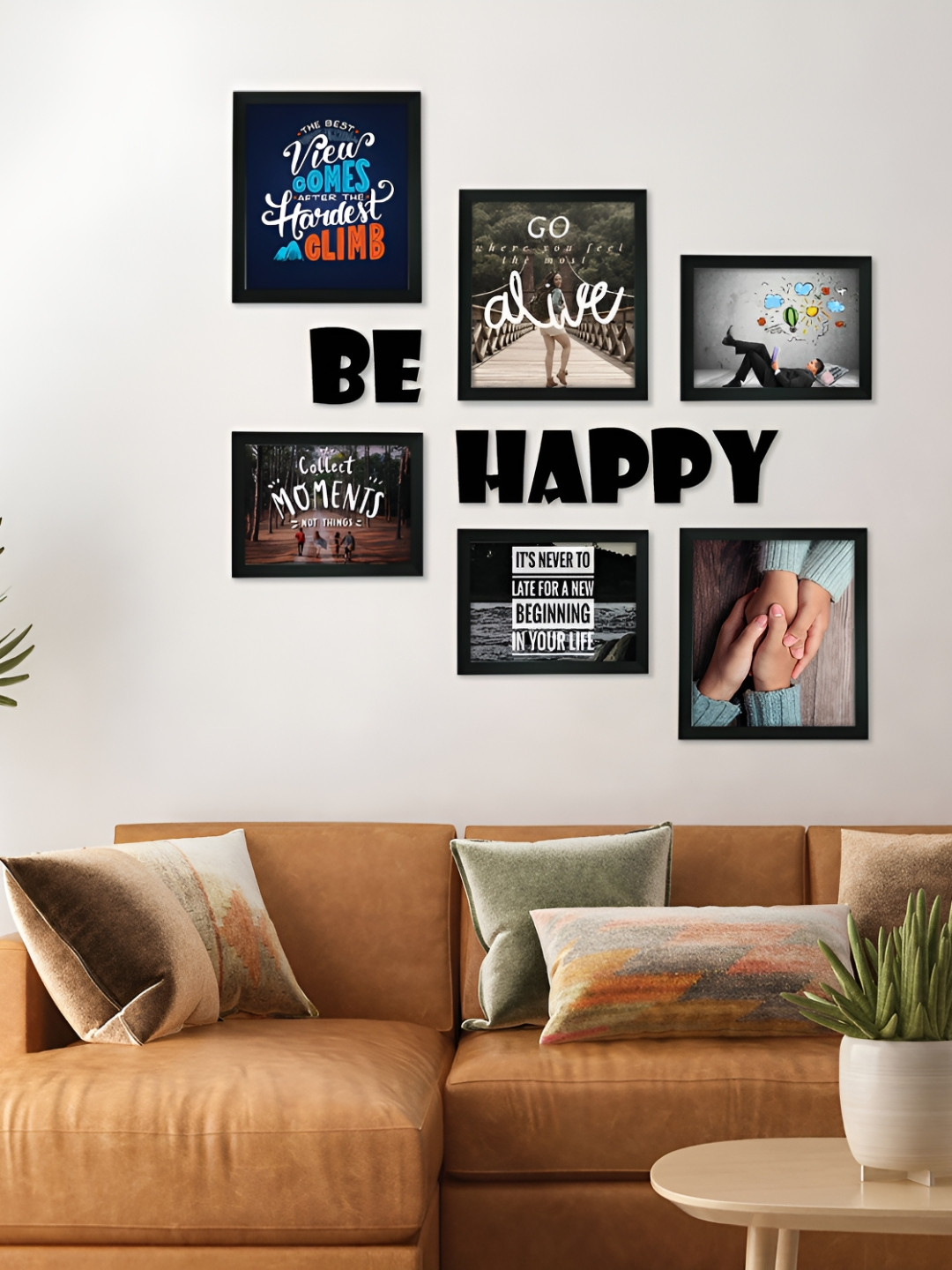 RANDOM Black 6 Pieces Wall Photo Frames