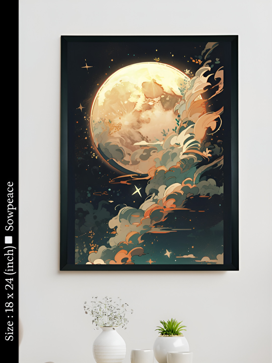 SOWPEACE Black & Green 1 Piece Canvas Other Wall Paintings