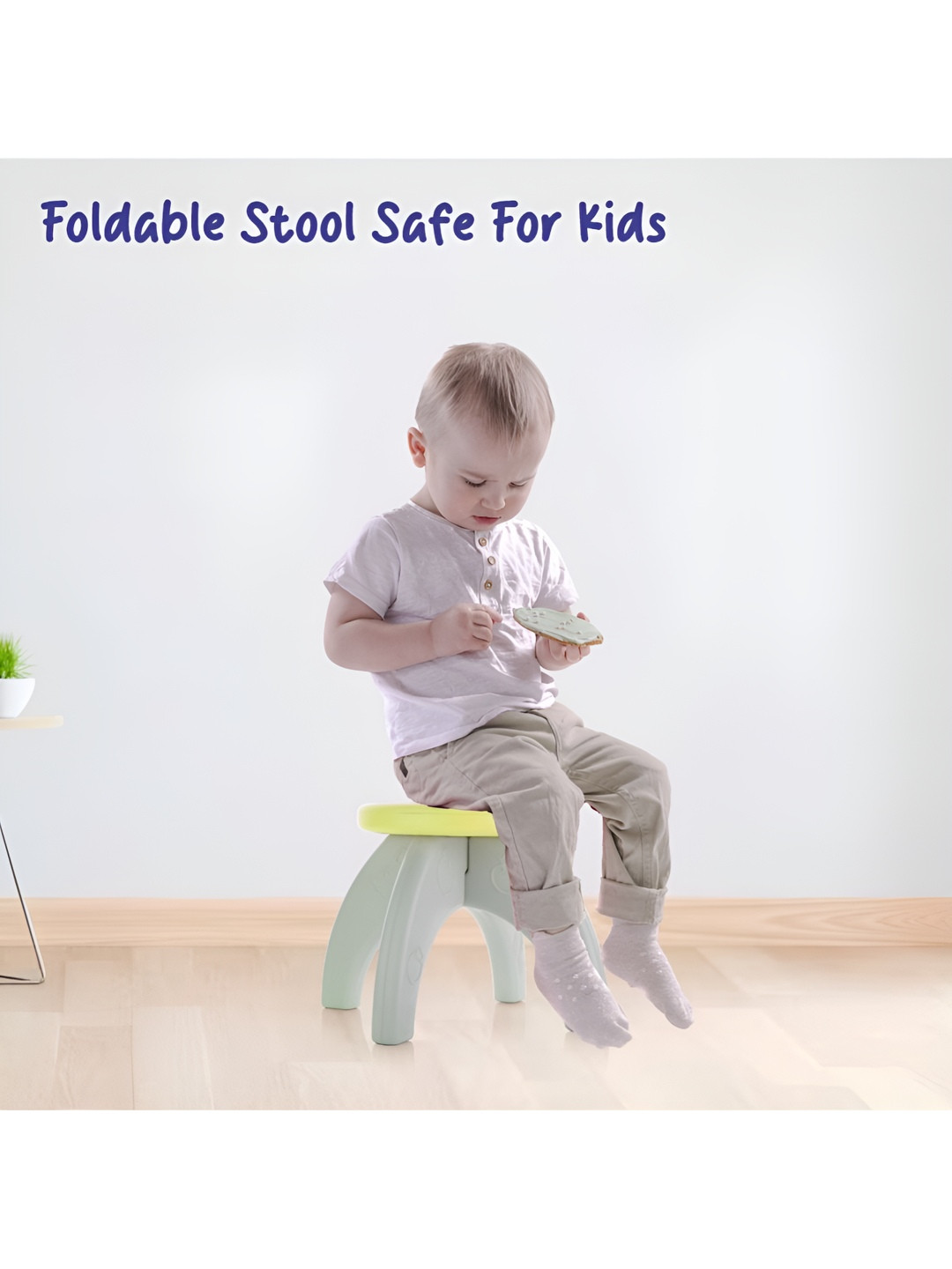 Aditi Toys Green & White Baby Chair & Step Stool