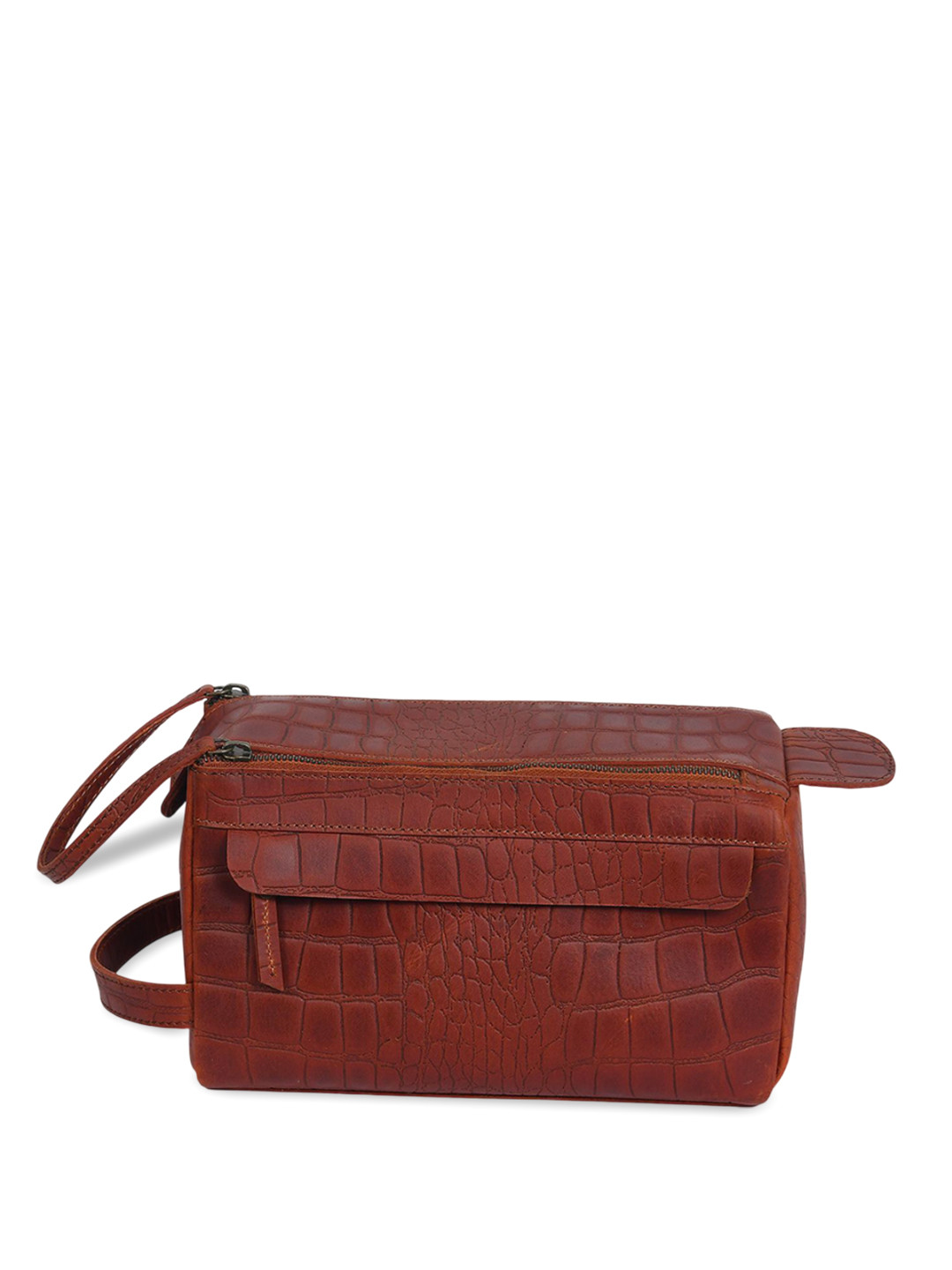 Celtic Self Design Leather Structured Handheld Bag