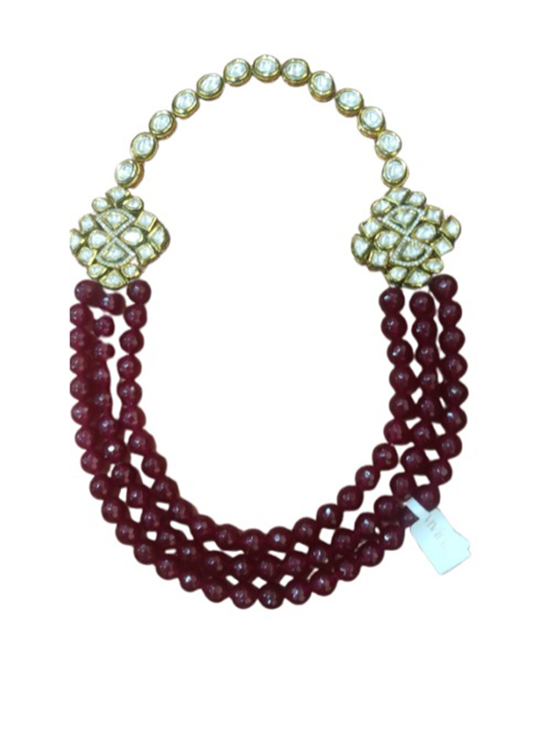 vivinia BY VIDHI MEHRA Gold Plated Maroon Womens Necklace Set