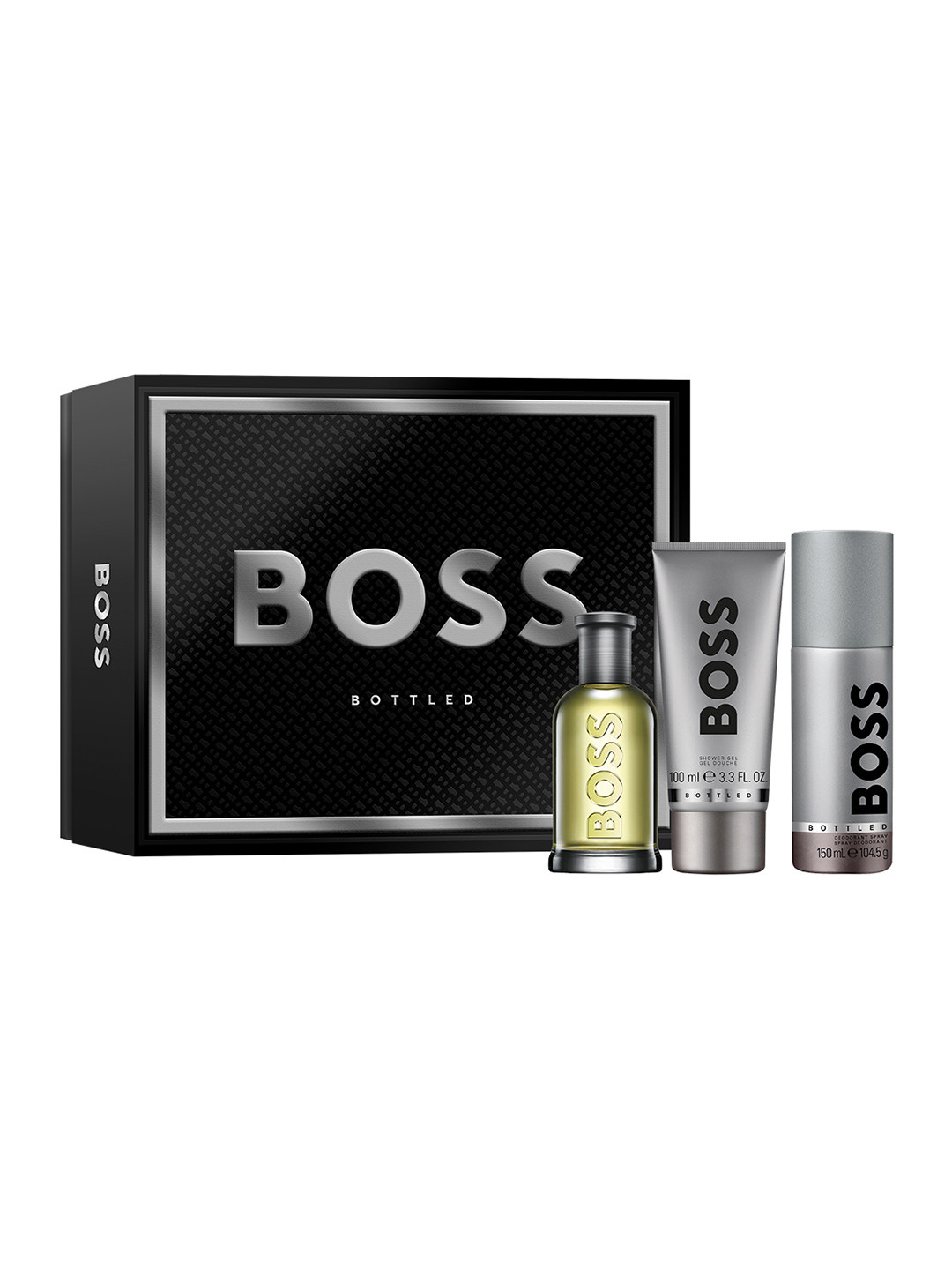 Hugo Boss  Men Bottled Fragrance Gift Set - EDT 100ml + Deo 150ml + Shower Gel 100ml