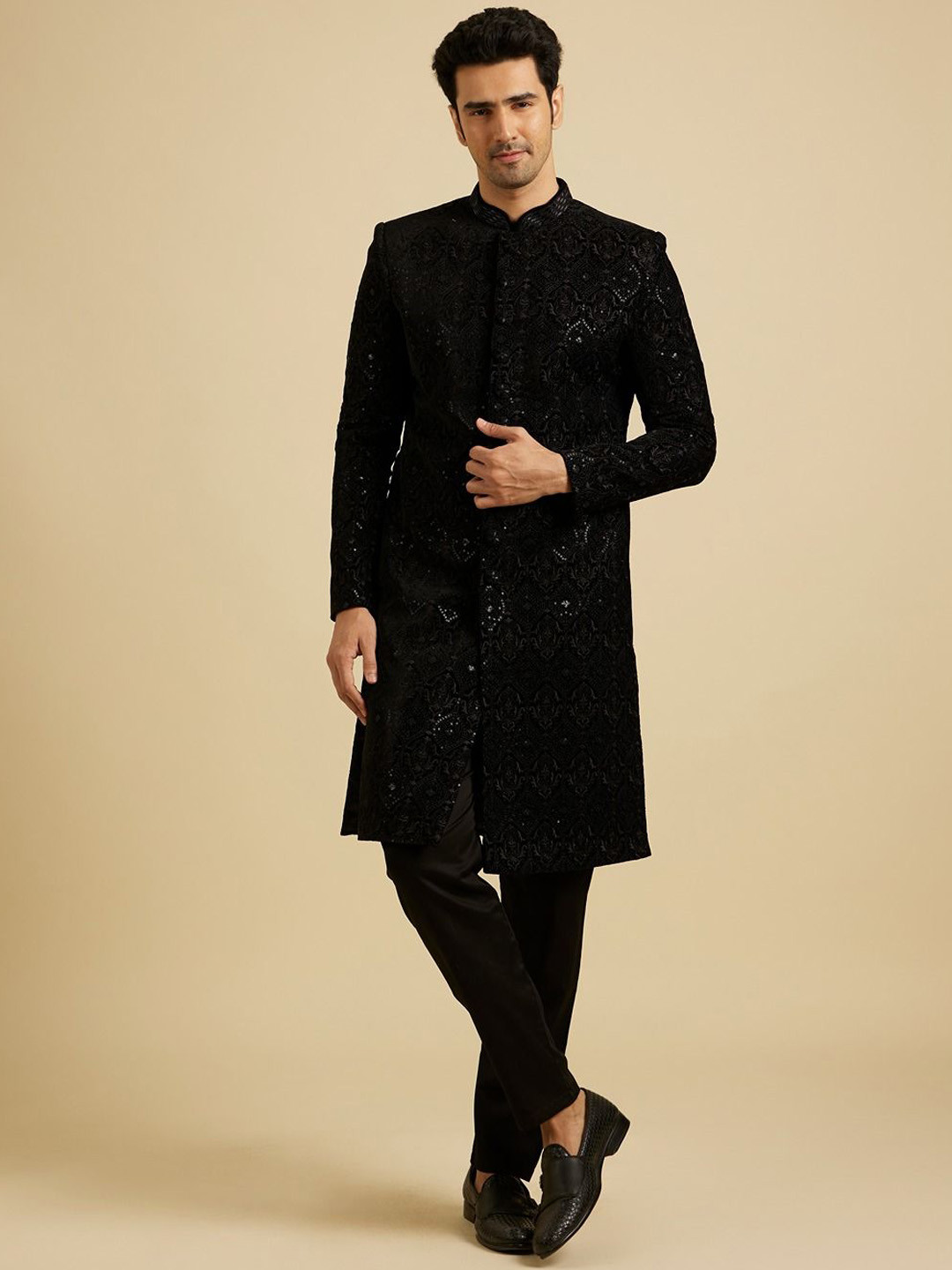 Manyavar Women Embroidered Sherwani Set