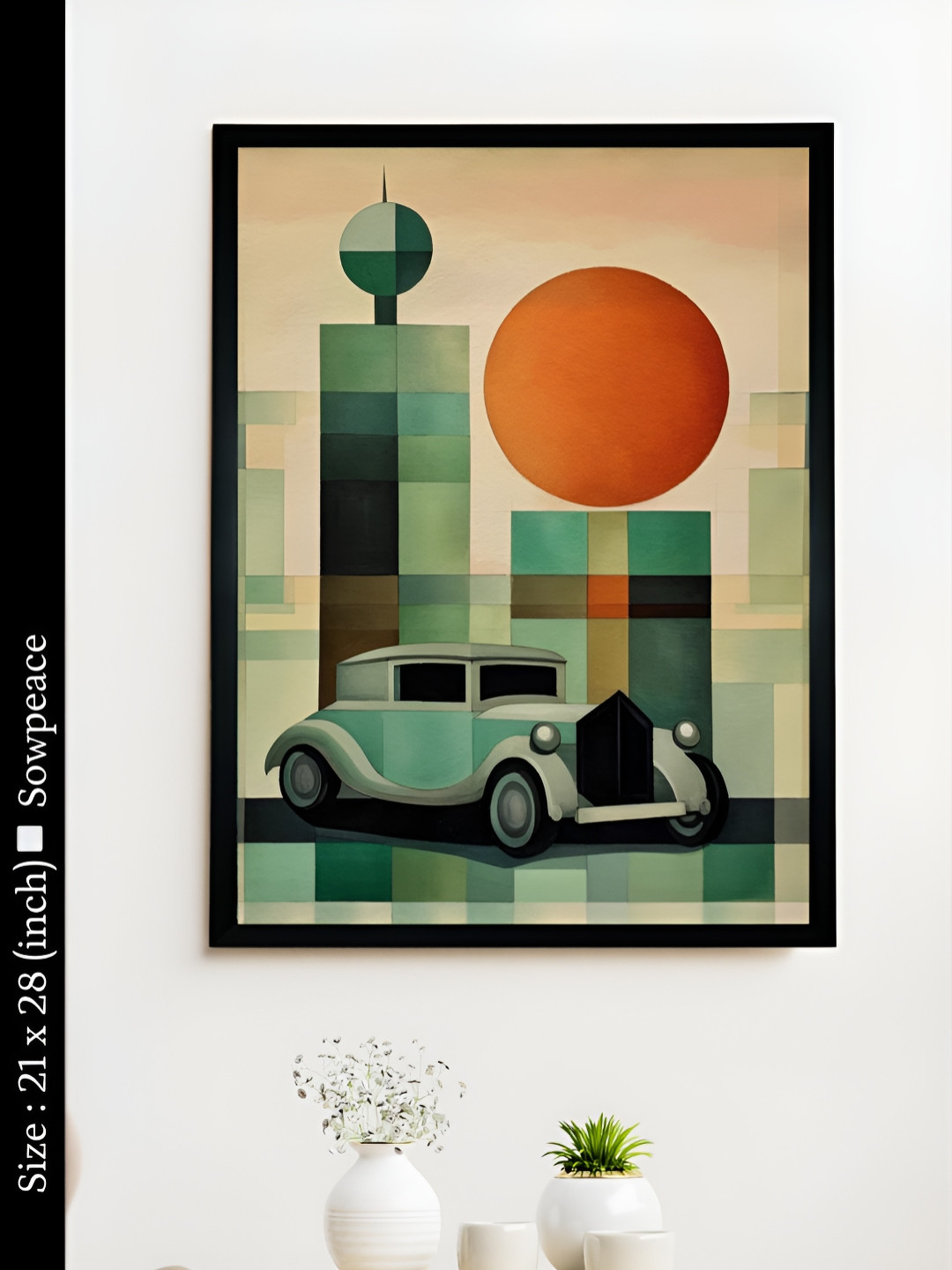 SOWPEACE Teal Canvas Wall Living Room Rectangle Potrait Photographs Wall Art