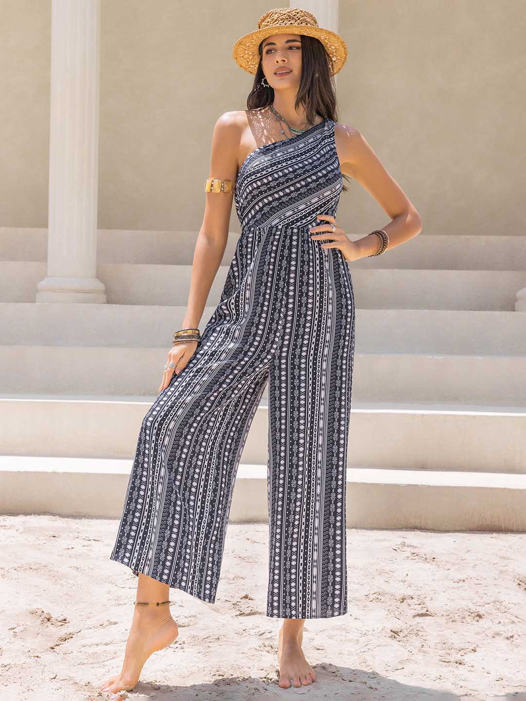 JC Mode Printed Culotte Jumpsuit