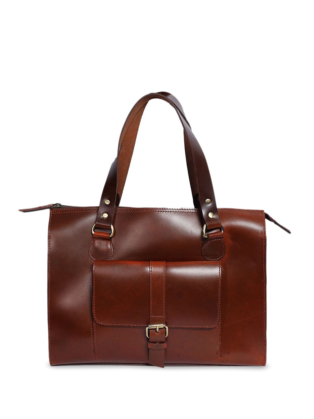 Celtic Women Brown Solid Leather Structured Shoulder Bag