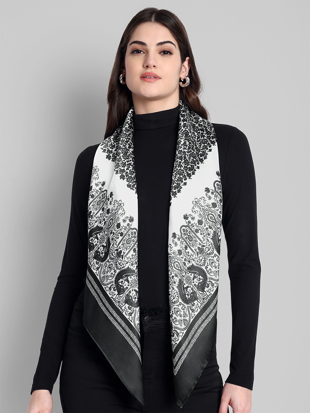 Sarisp Women Printed Satin Scarf