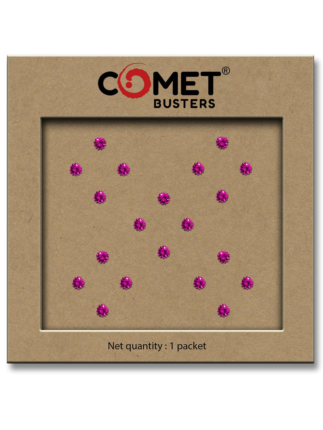 Comet Busters Beautiful Traditional Circular Bindi - Hot Pink