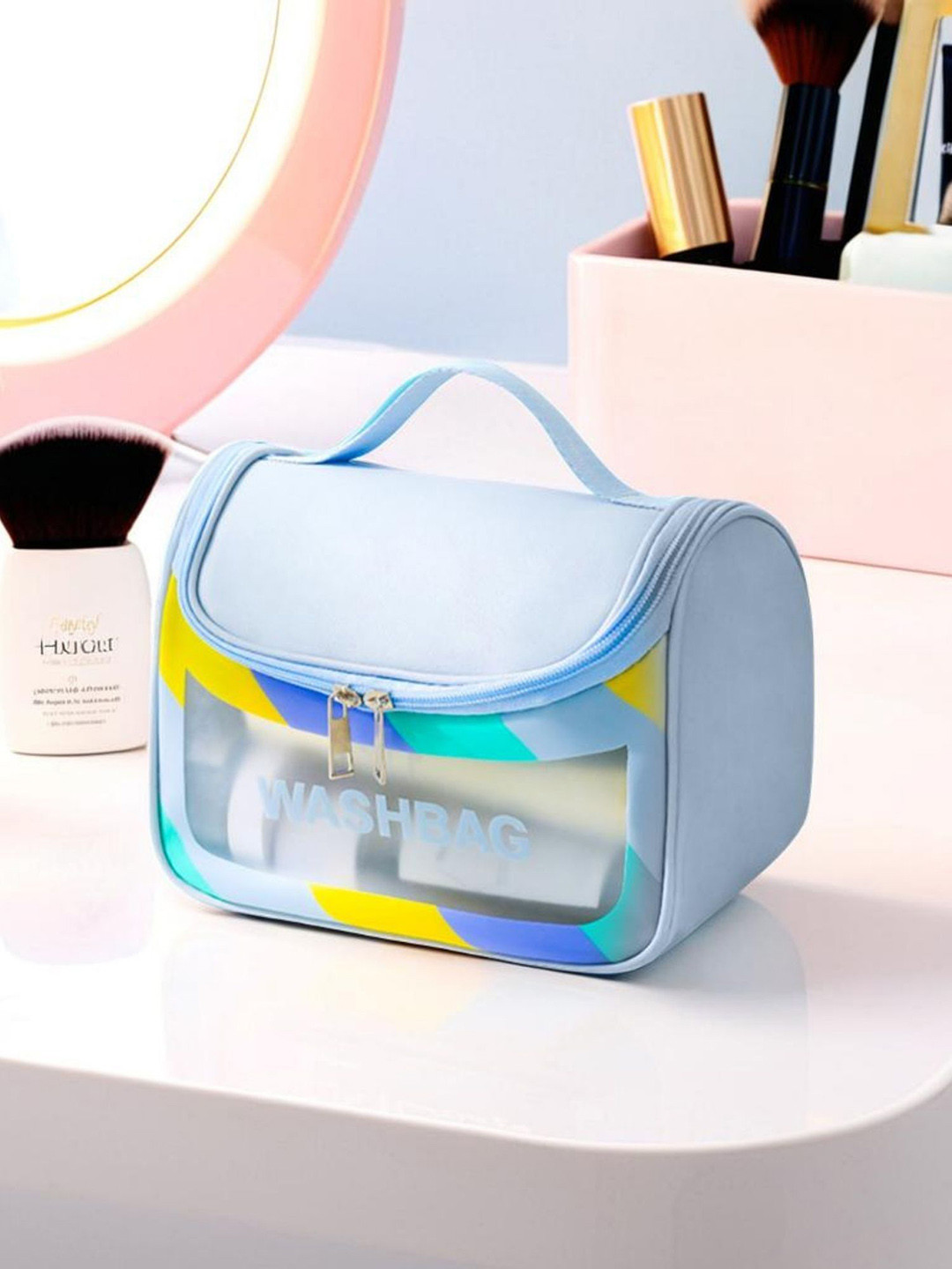 Tinker Squad Teens Girls Pink Cosmetic Makeup Organizer Bag Travel Accessory