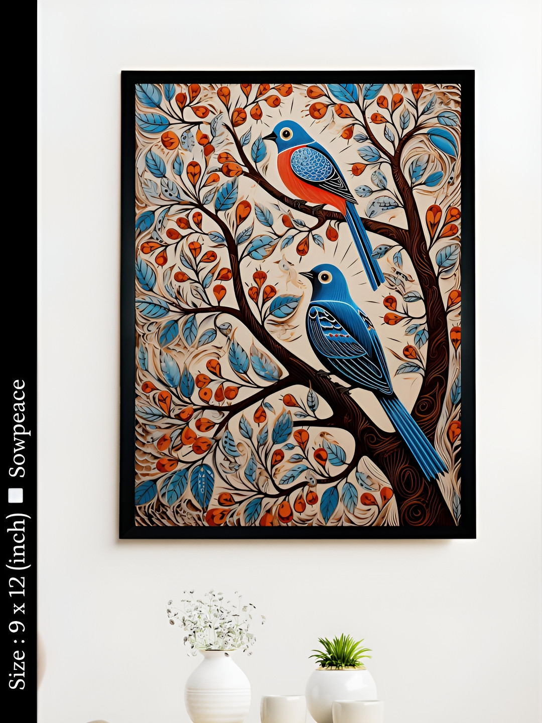 SOWPEACE Red & Blue 1 Piece Canvas Other Wall Paintings