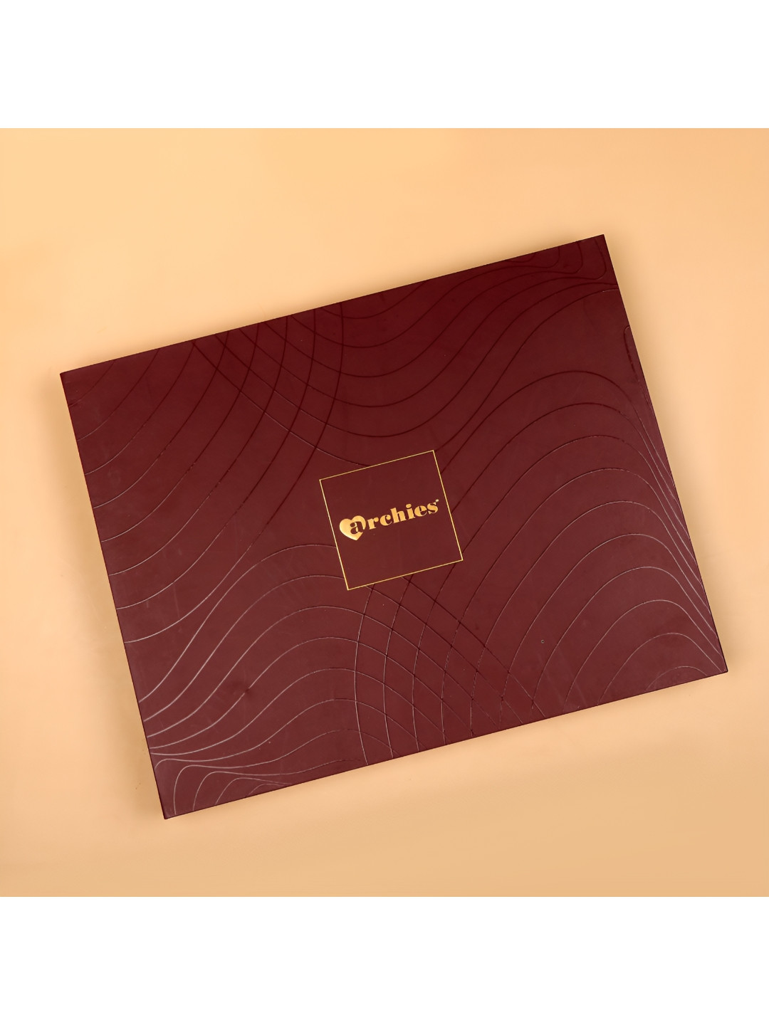 Archies Brown & White 4 Pieces Glossy Leather Corporate Gift Set