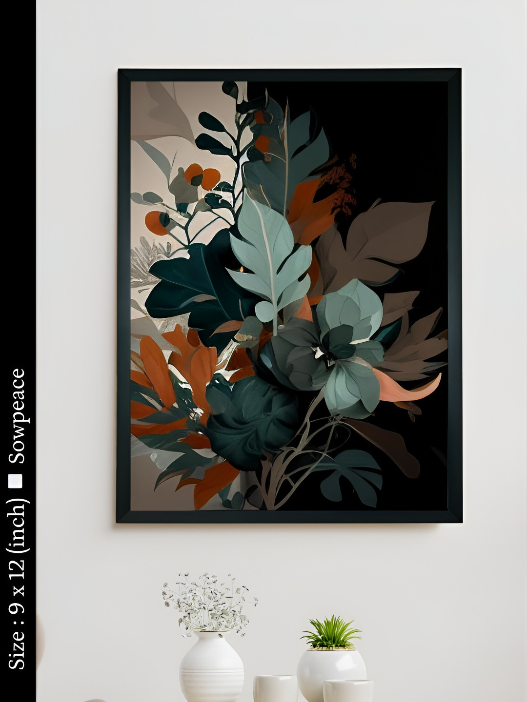 SOWPEACE Leaves Canvas Wall Rectangle Photographs Wall Art -9 x 12 In