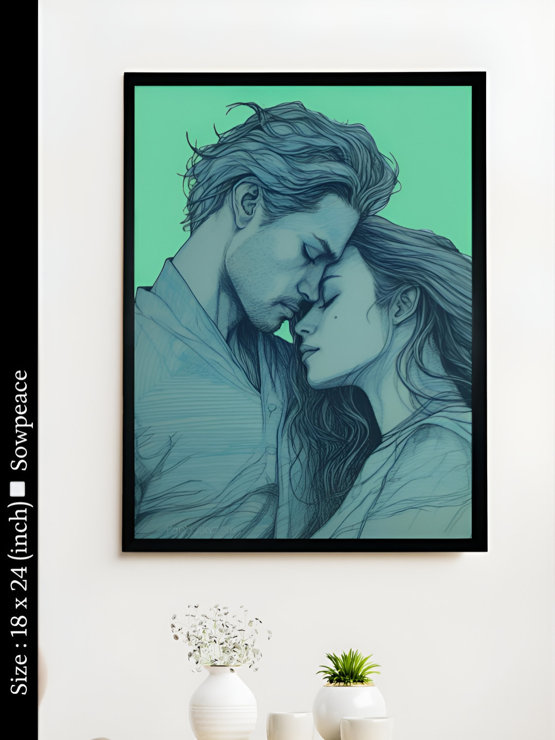 SOWPEACE Romantic Lines Canvas Wall Rectangle Photographs Wall Art - 18 x 24 in