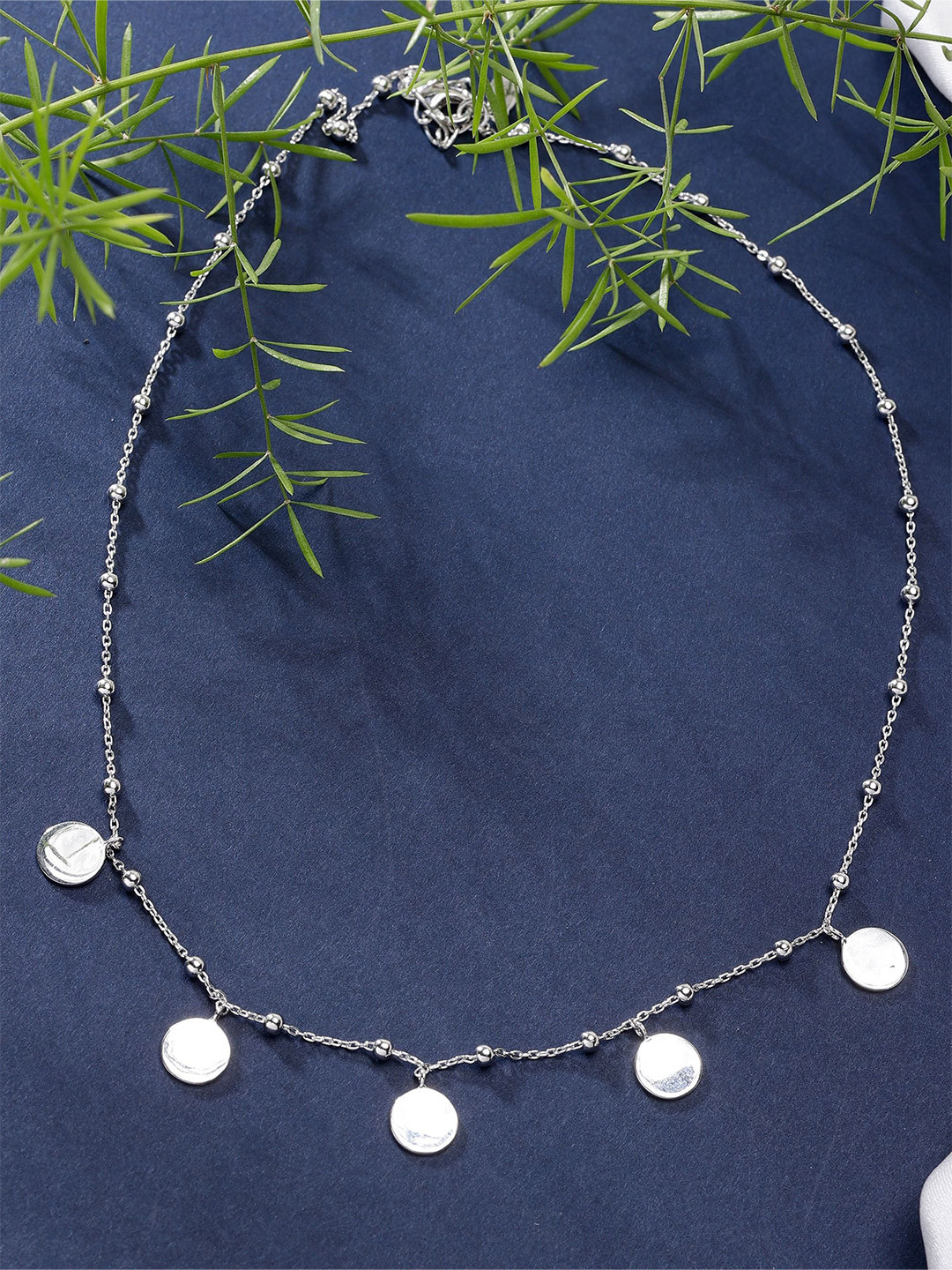 DIAVO 925 Serling Silver Rhodium-Plated Necklace