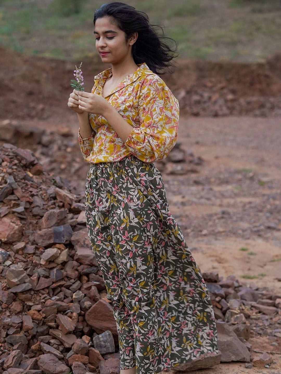 SASSY SAJJA Women Printed Pure Cotton Maxi Skirt