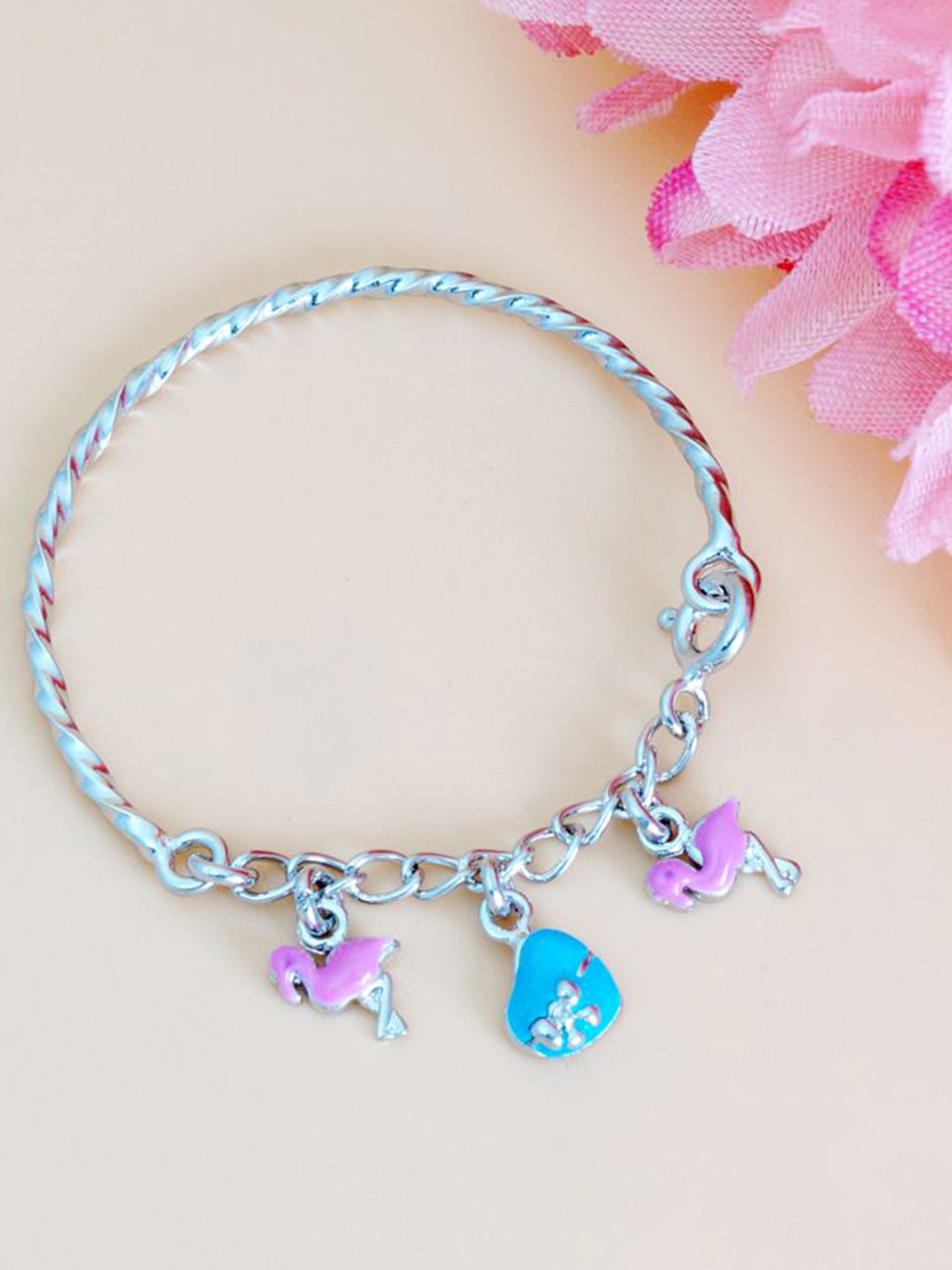 Tuanz Silver Jewelry Infants Rhodium-Plated 925 Silver Adjustable Bracelet