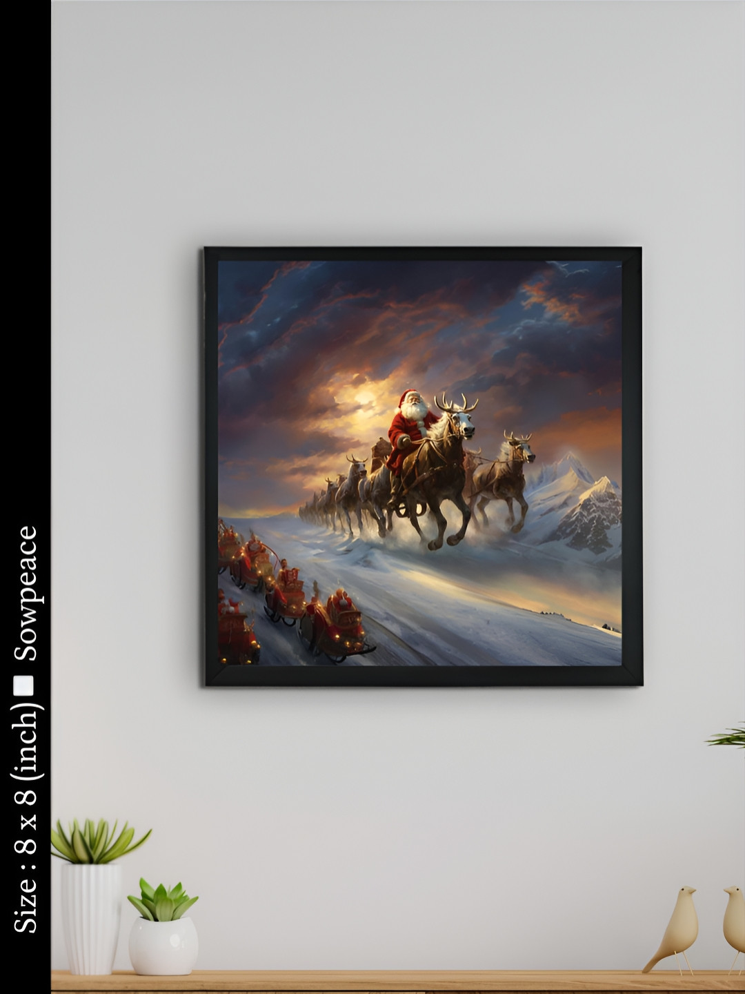 SOWPEACE Grey Canvas Wall Living Room Square Potrait Photographs Wall Art