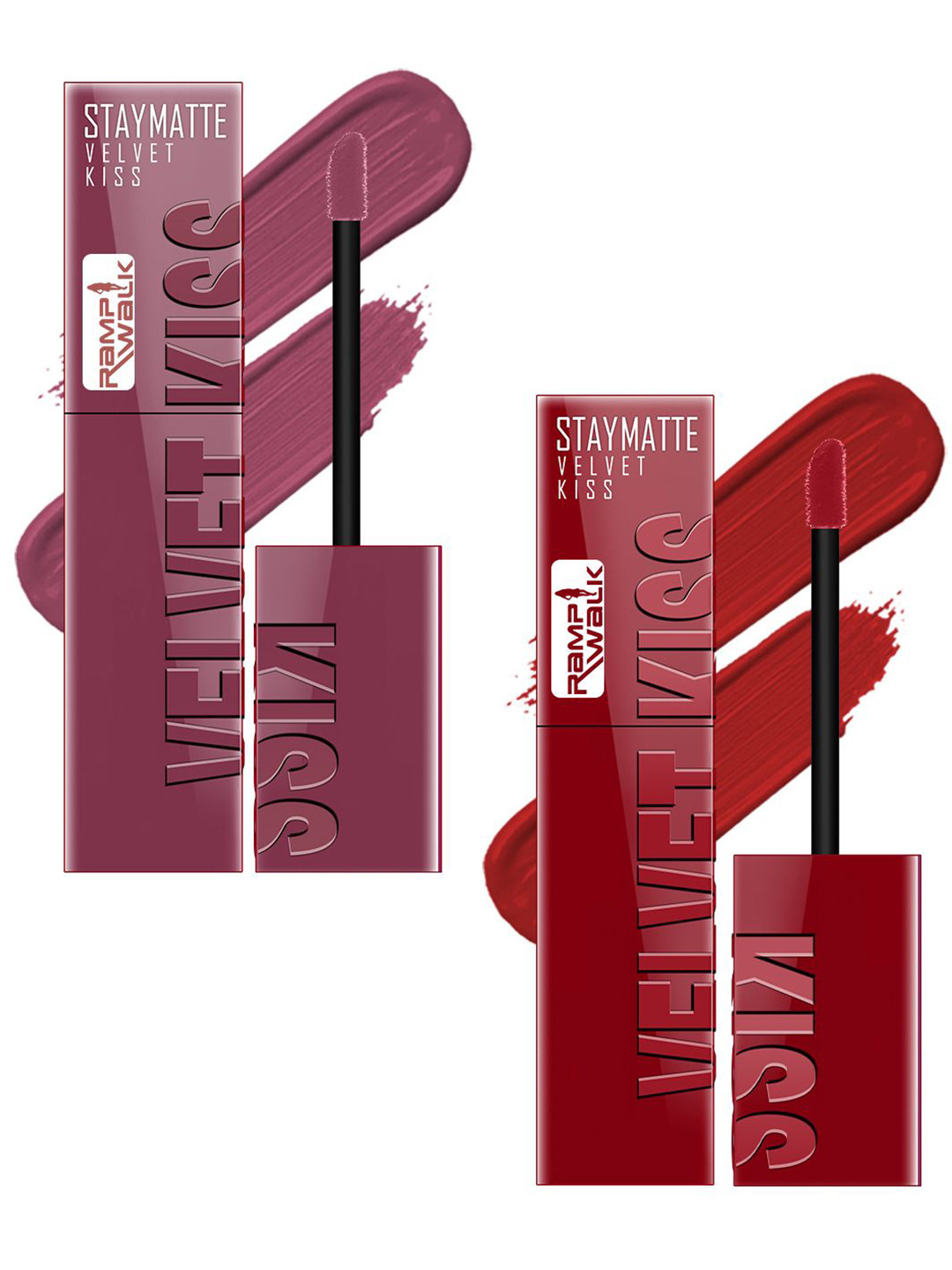 Ramp Walk Velvet Kiss Set Of 2 Waterproof Liquid Lipstick 3.5 ml Each - 4 - 12